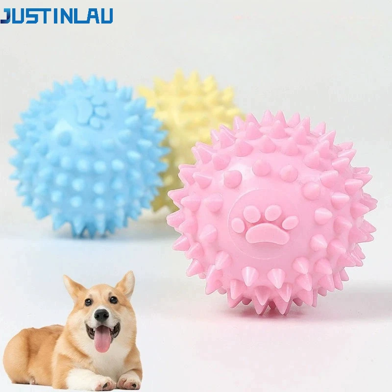 JUSTINLAU Haustier-Hundespielzeug für kleine Hunde, Kauspielzeug aus TPR, bissfest, zur Reinigung der Backenzähne, Hundetrainingszubehör, interaktives Spielzeug