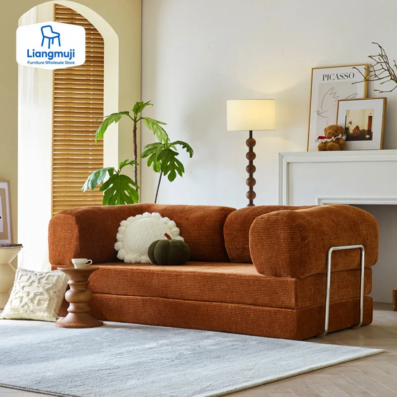 

Simple Retro High-end Corduroy Lazy Living Room Sofa Compression Sofa Sofa Bed Foldable, Removable, Washable and Customizable