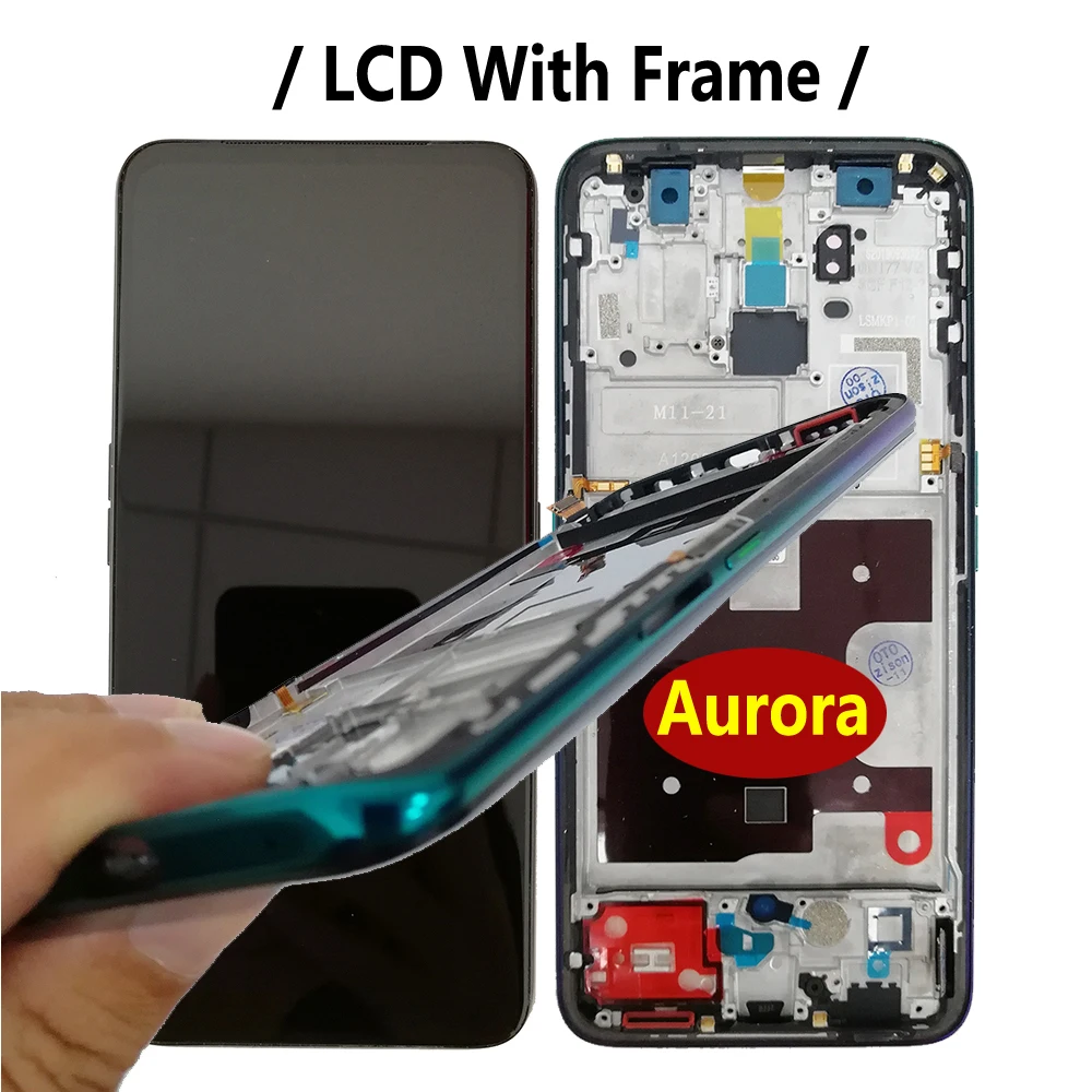 Reno2 Z LCD With Frame For OPPO Reno 2Z LCD CPH1945 CPH1951 Display Screen Touch Digitizer Assembly Replacement Reno2Z Screen