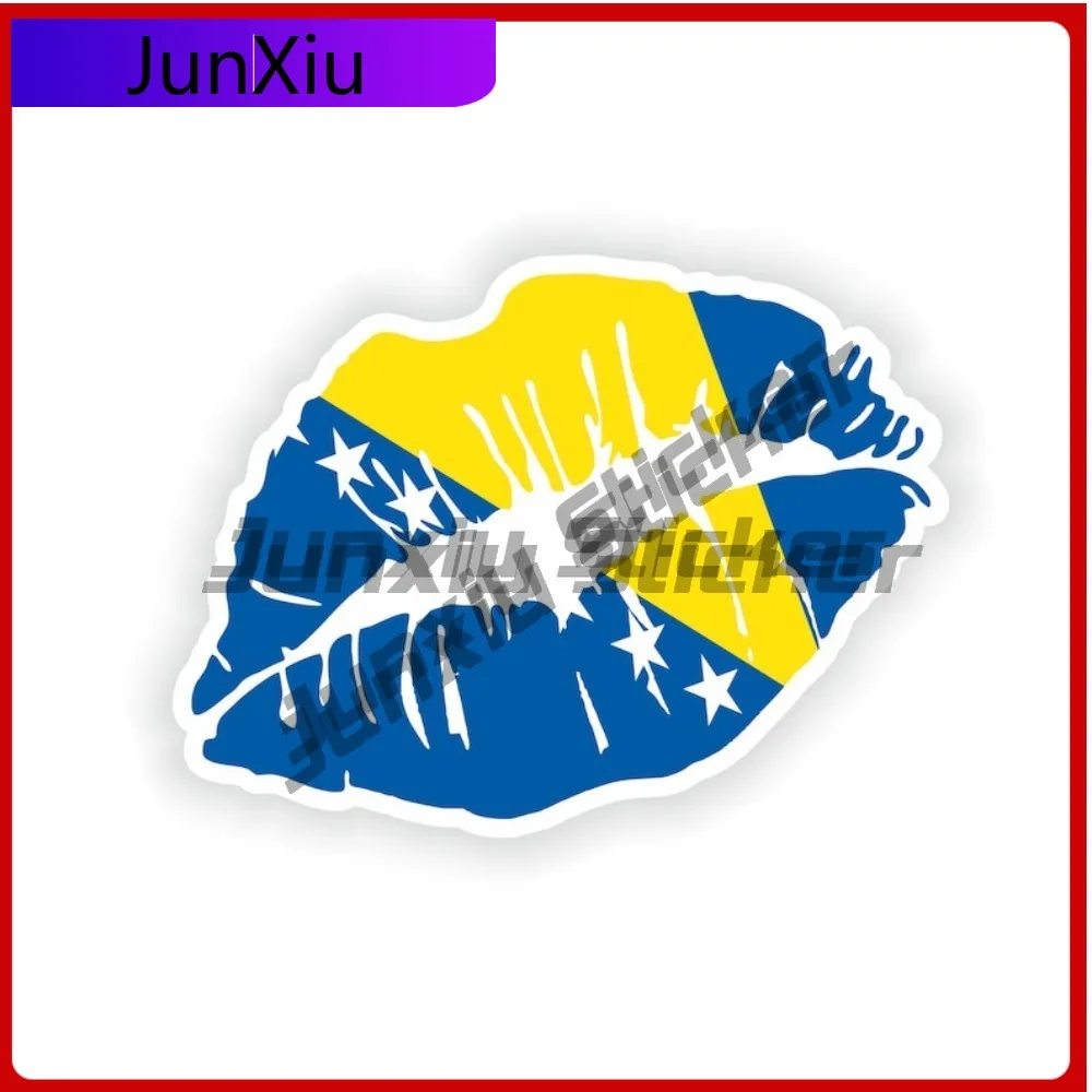 

Bosnia Flag Lips National Emblem Sticker Travel Stickers And Decal Car Front Bumper Decals Personalised Adventure Motorcycle Suv