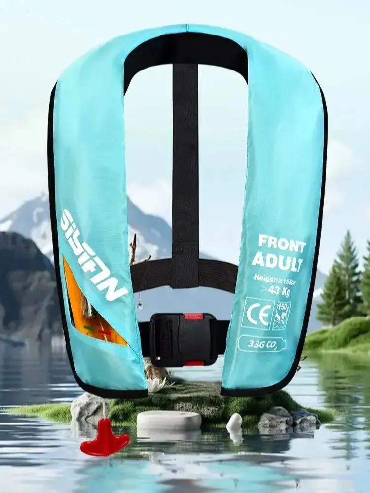 CE-gecertificeerde automatische/handmatige opblaasbare reddingsvest PFD reddingsjas, zeer zichtbaar, voor volwassenen, visserij, boottochten, accessoires - afbeelding 2