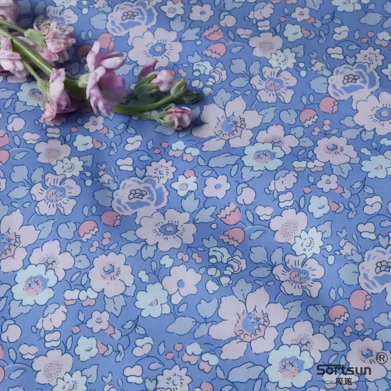 Betsy Floral 100% Cotton Fabric 80S Like Liberty Digital Printed For Sewing Cloth Dress Skirt Kids Designer Poplin Tela Designer