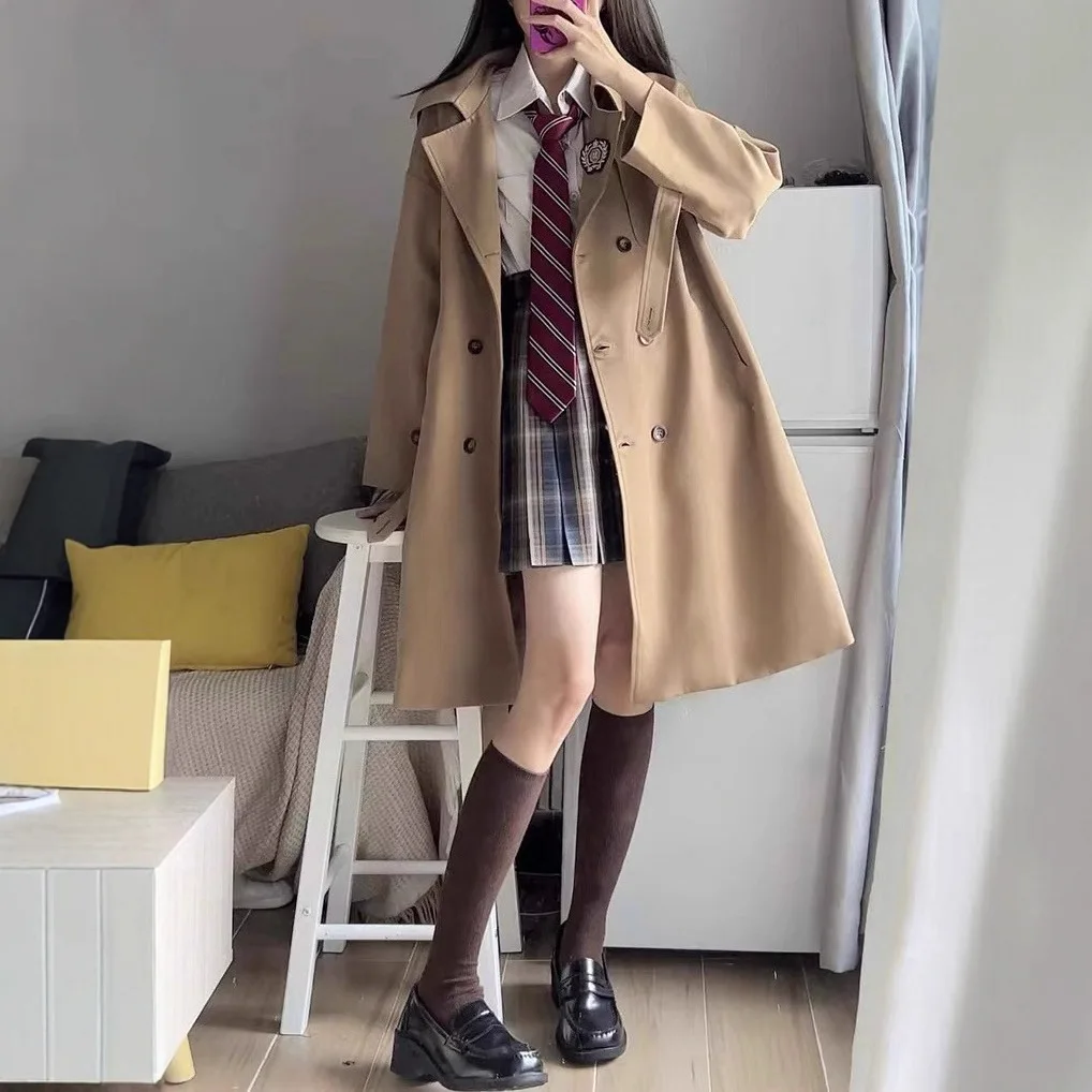 The Spring and Autumn Annals Coat  Trench Coat for Women Jackets French Style Japanese Style Mid-length Temperament Leisure