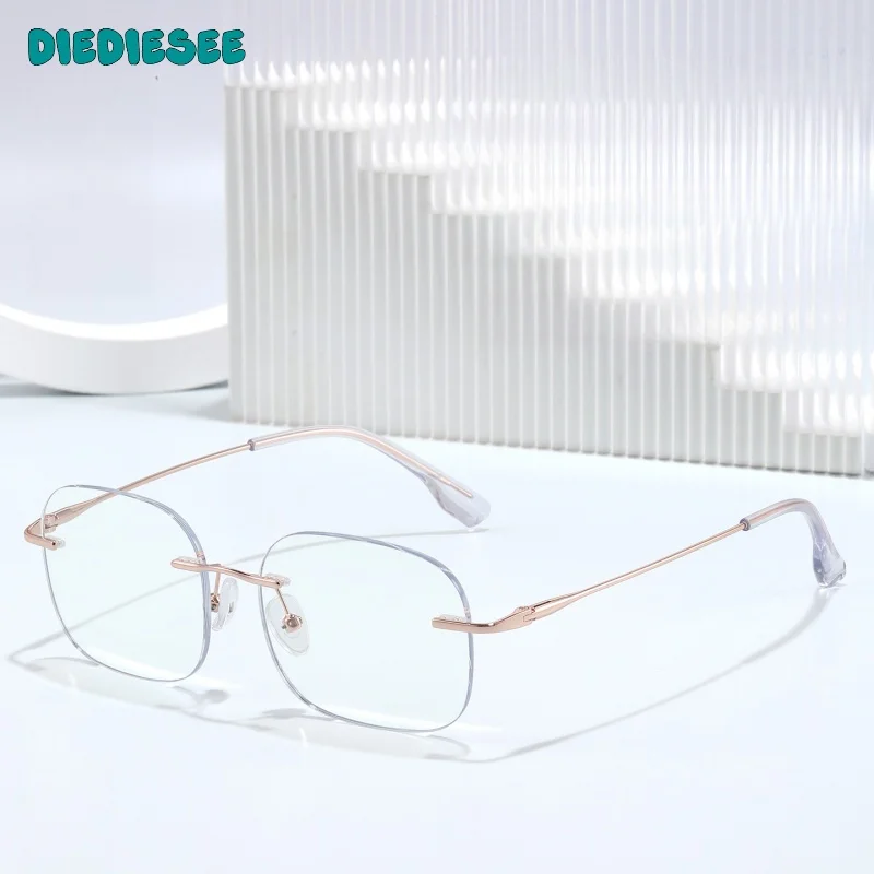 

DIEDIESEE Ultra Light Frameless Titanium Alloy Eyeglass Frame Anti Blue Light Optical Prescription Eyeglass Frame 31315-18