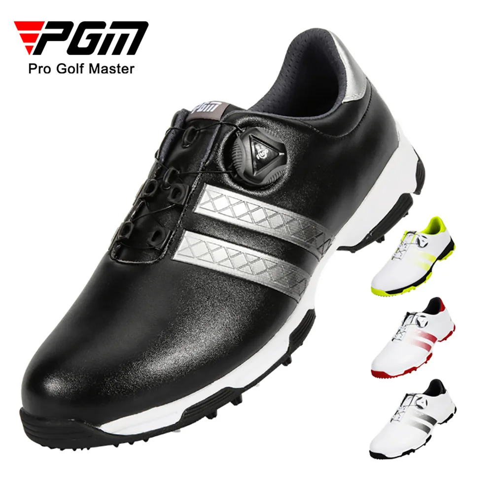 PGM-zapatos de Golf impermeables para hombre, calzado deportivo con cordones tensores antideslizantes, novedad