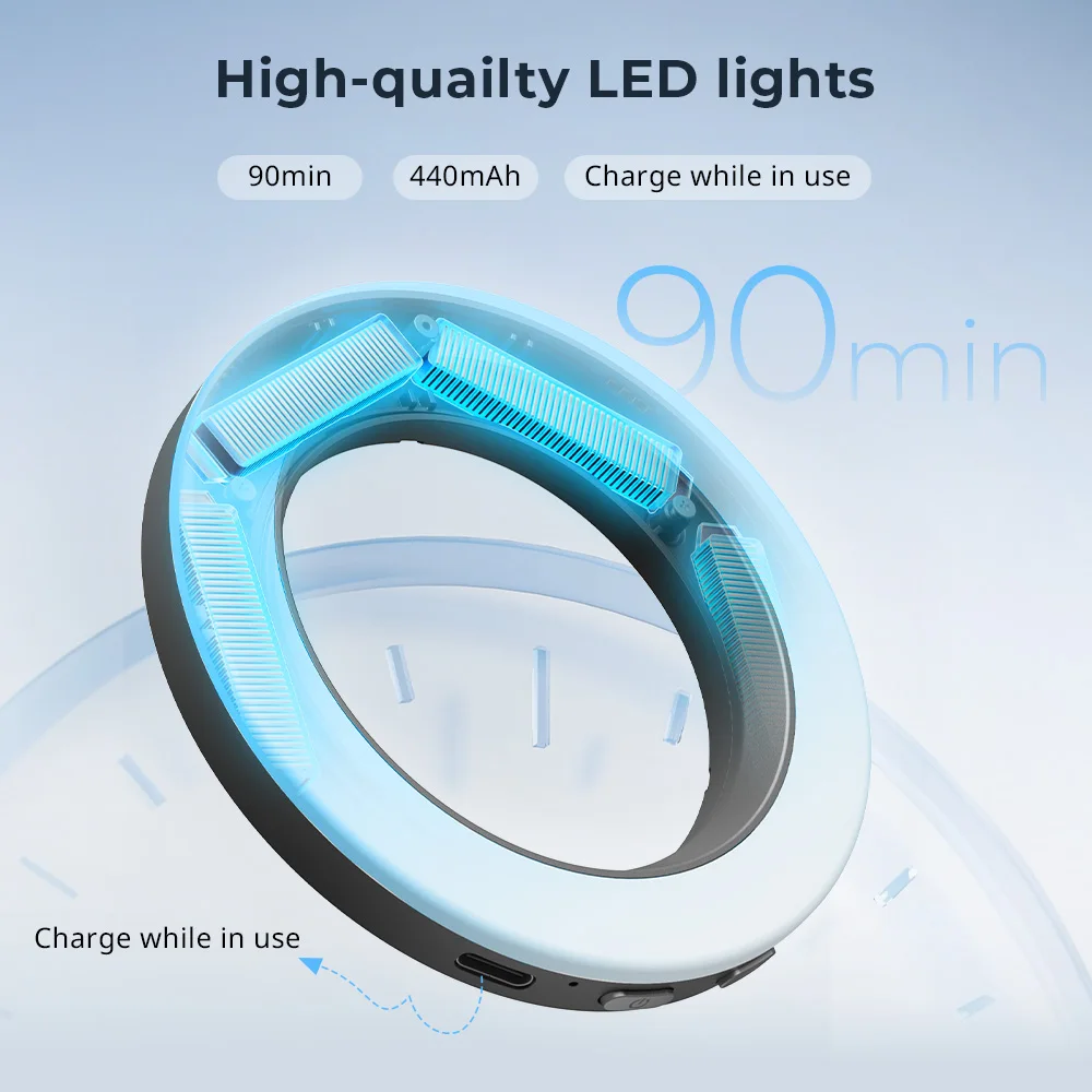 SmallRig Vibe P30 67mm Ring LED Video Light Lightweight Ring Fill Light for Camera Smart Phone 440mAh Portable mini Light 4873