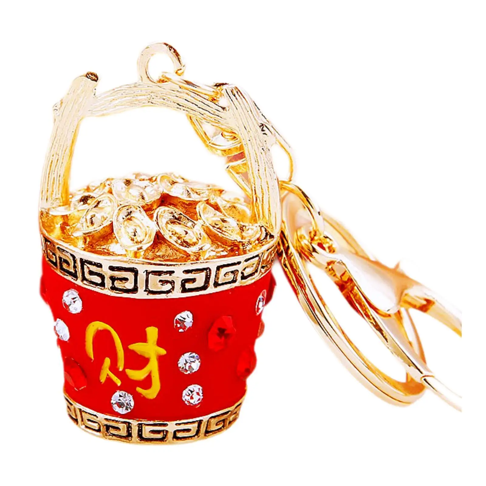 

Feng Shui Bucket of Good Fortune Keychain,Decorative,Good Luck Charm,Ingot