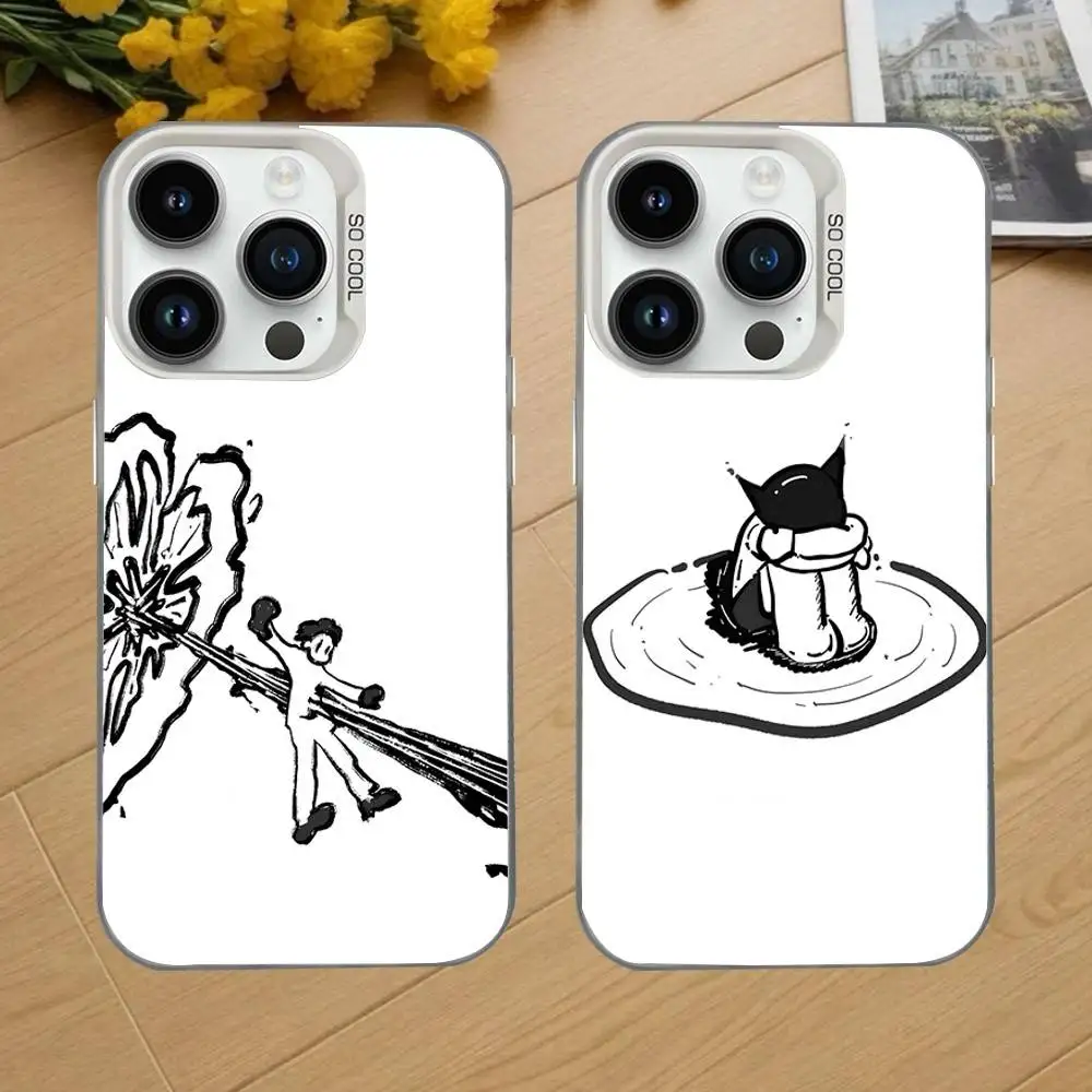 

Cool cute graffiti Phone Case For iPhone 16,15,14,13,12,11,Mini,Pro,SE,MAX White Matte Shockproof Cover