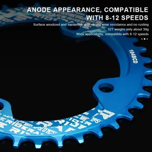 Riderace Bicycle Crank, Crown 104BCD, Round format, narrow, wide, 32t/34t/38t/38t, mountain bike, single plate 10 Main Sales Sailing - №9
