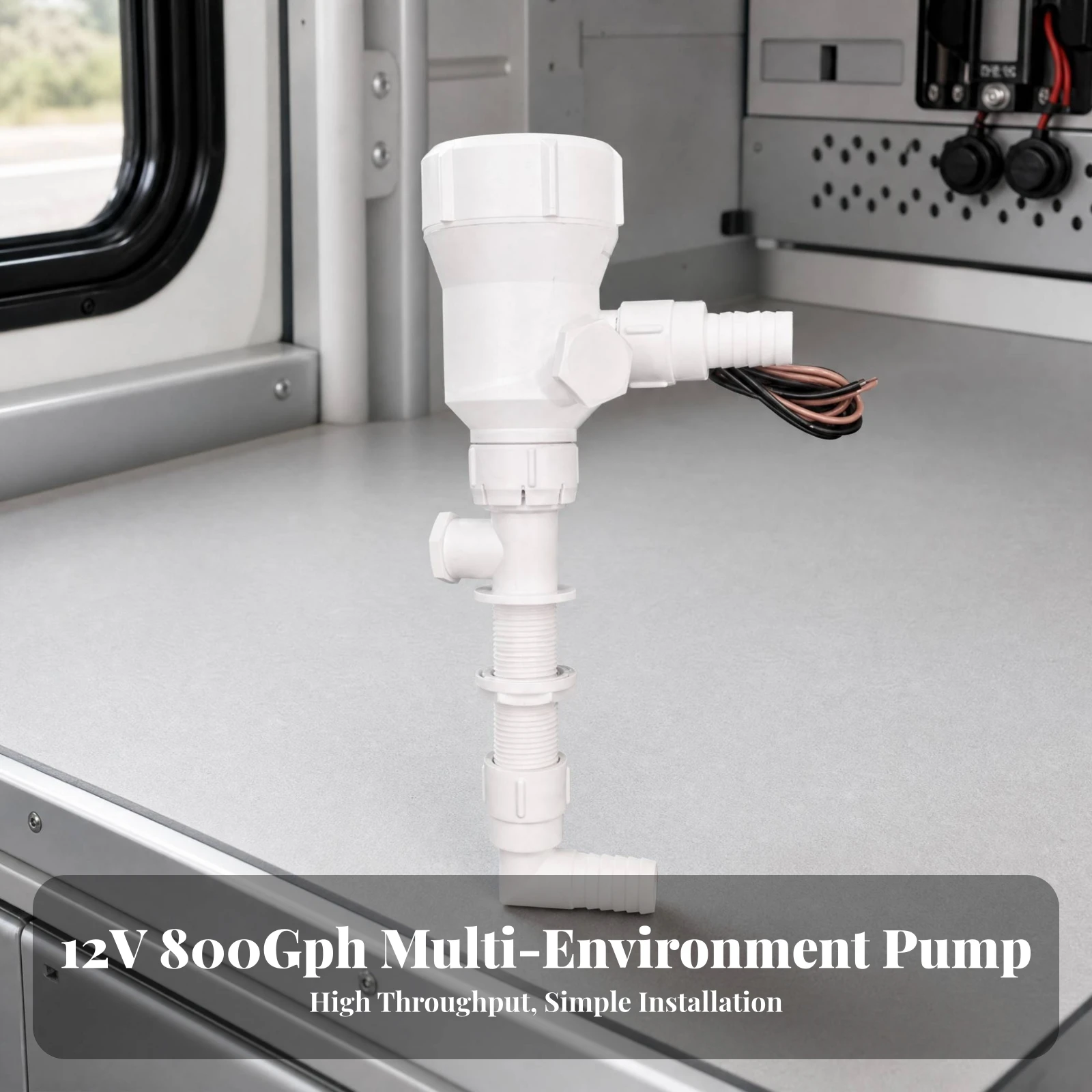 Submersible Liquid Pump 12V DC Submersible Pump with Angled Outlet Ignition-Protected Easy to Use for Boat Owners Tanks