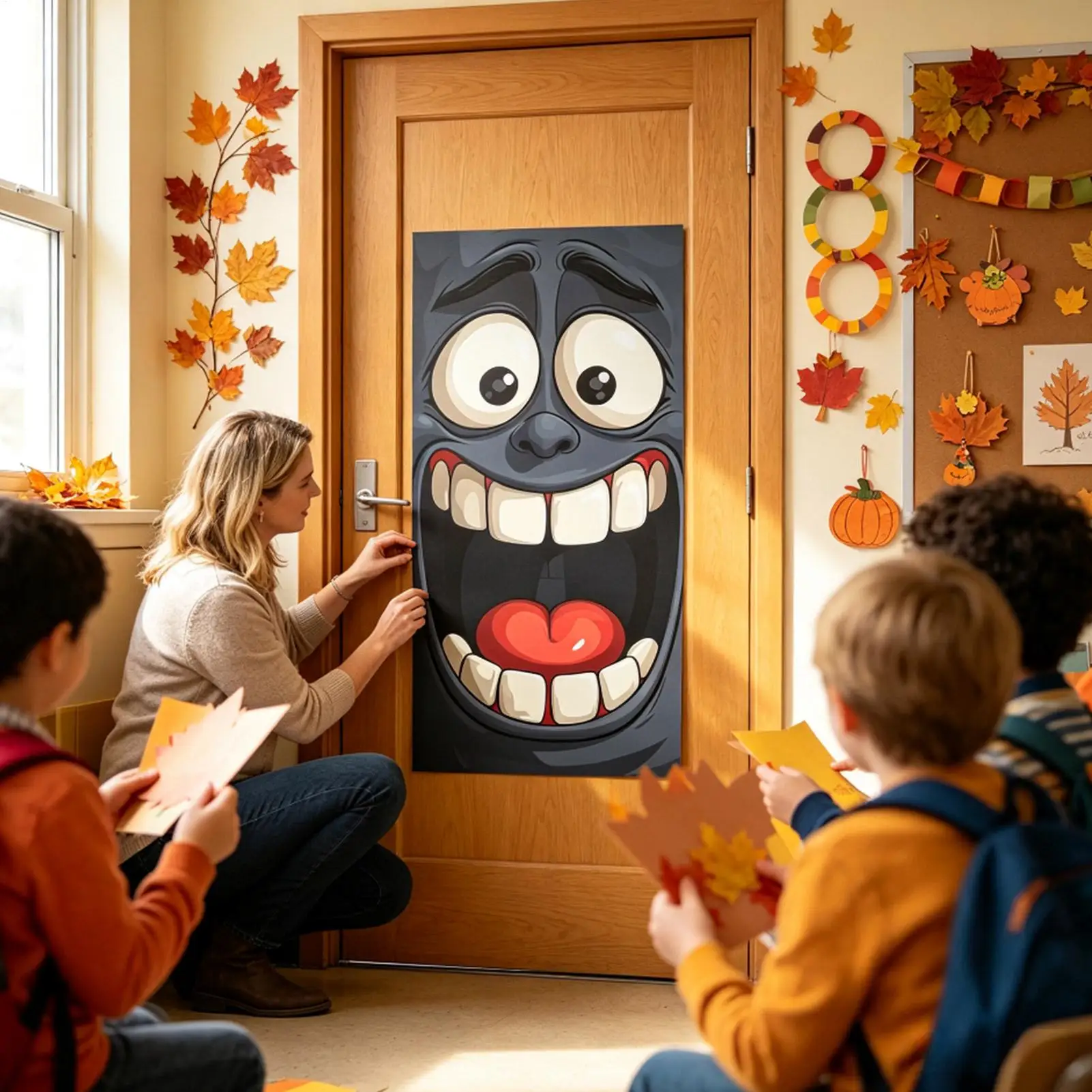 1pc 2D Flat Interesting Big Mouths Cartoon Face