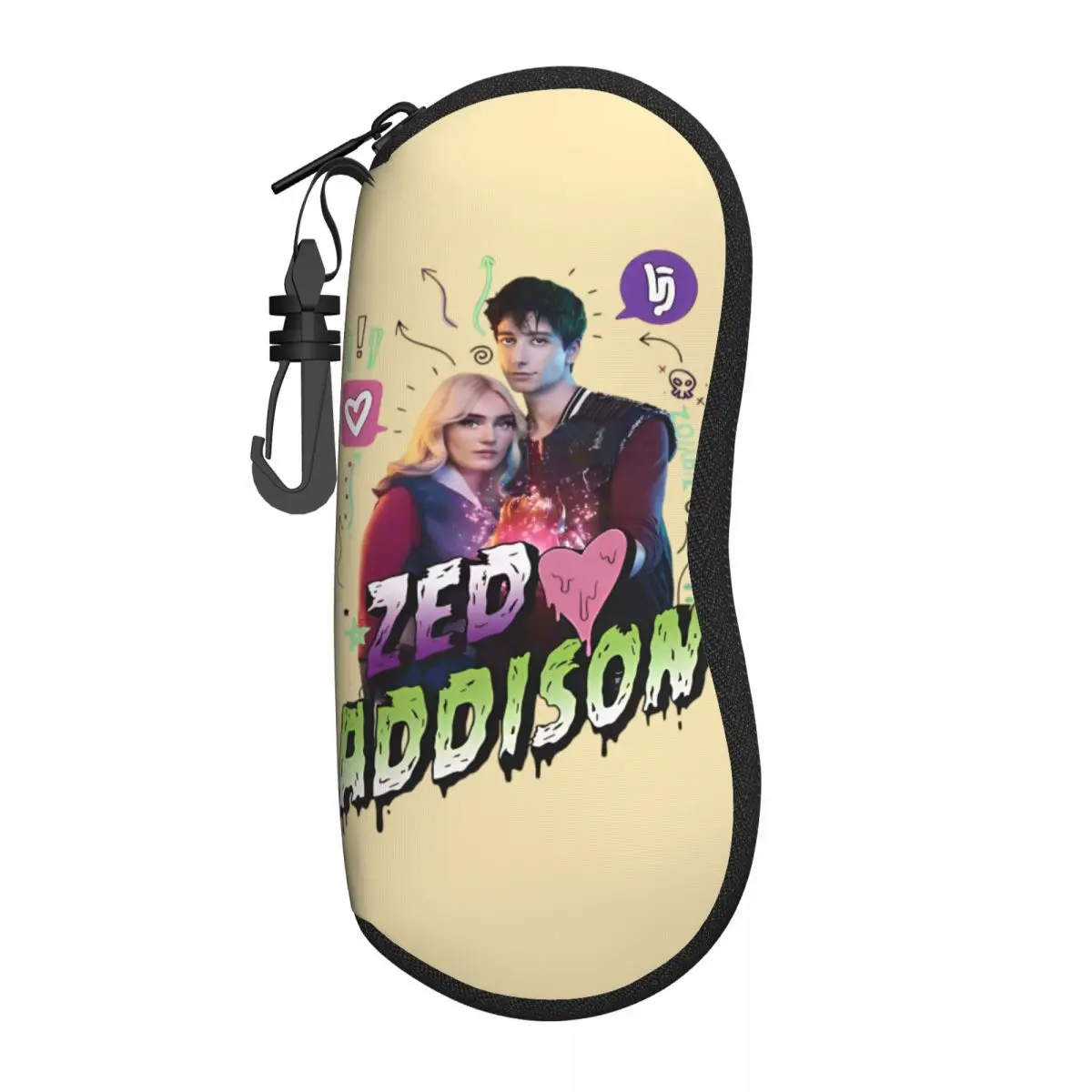 

Zombies 4 Dawn Of The Vampires Glasses Case Convenient Zipper Zed And Addison Reading Protector Anti-Pressure Sunglasses Box