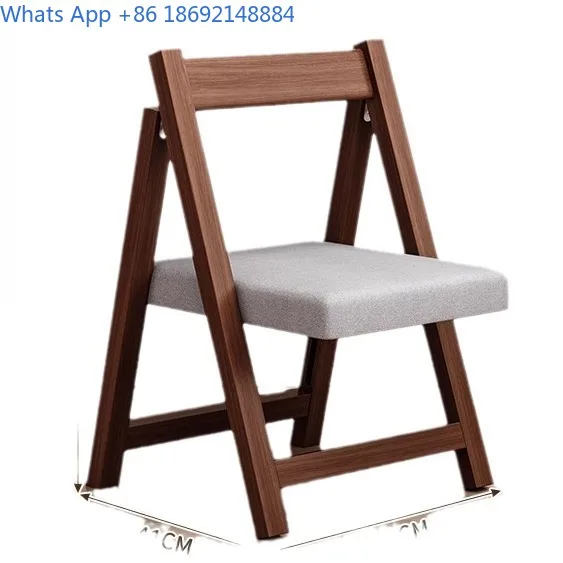 Solid Wood Folding Dining Chair Space Saving Household Table Chair Stackable Compact Design for Small Apartments