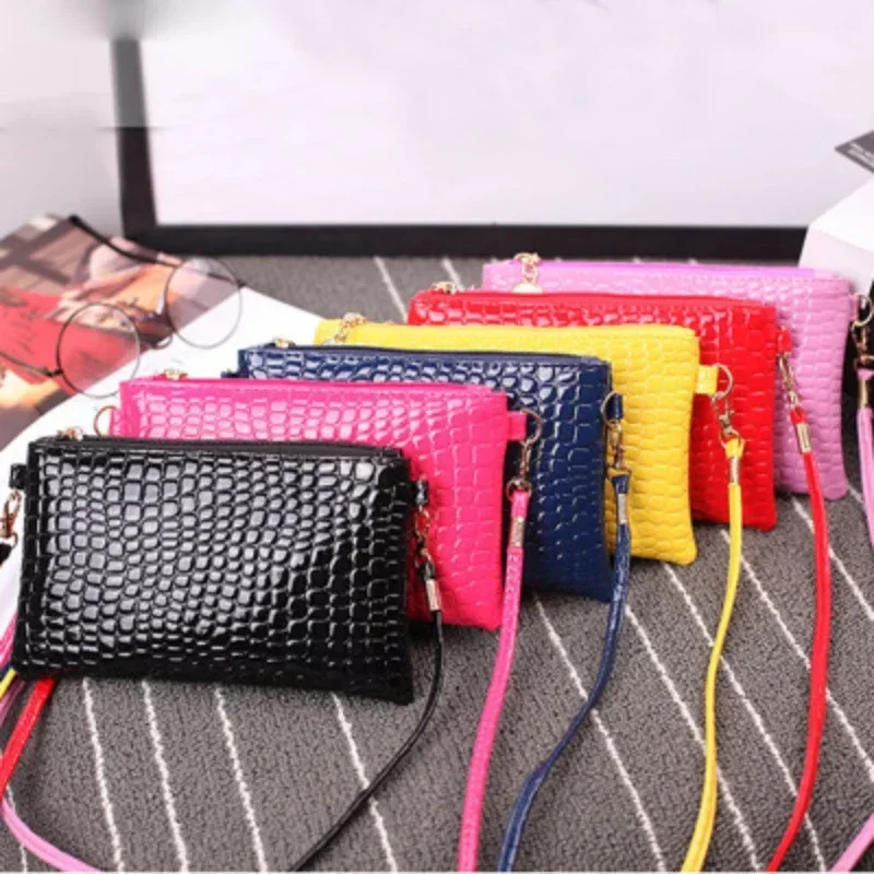 Mini Pu Fashion Women Shoulder Messenger  Designer Luxury Crocodile Pattern Phone Bag Coin Purse Girls Handbag Tote