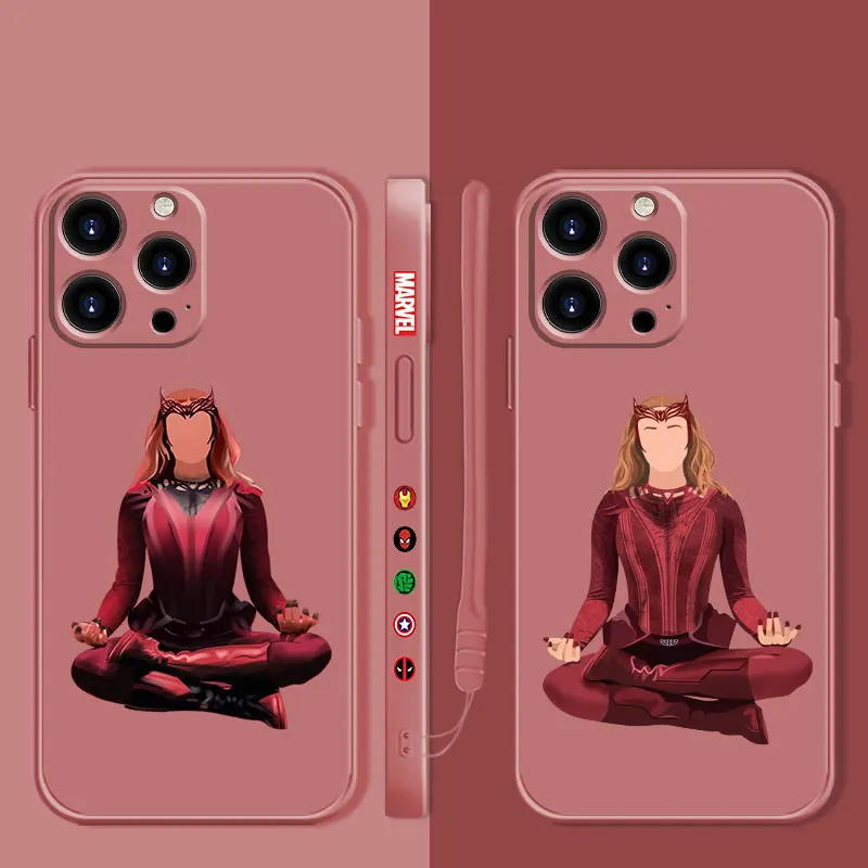 Case for iPhone 14 13 11 12 Pro XS Max X XR 7 8 6 6S Plus Mini SE2 SE Liquid Silicone Phone Cases Scarlet Witch Wanda Maximoff