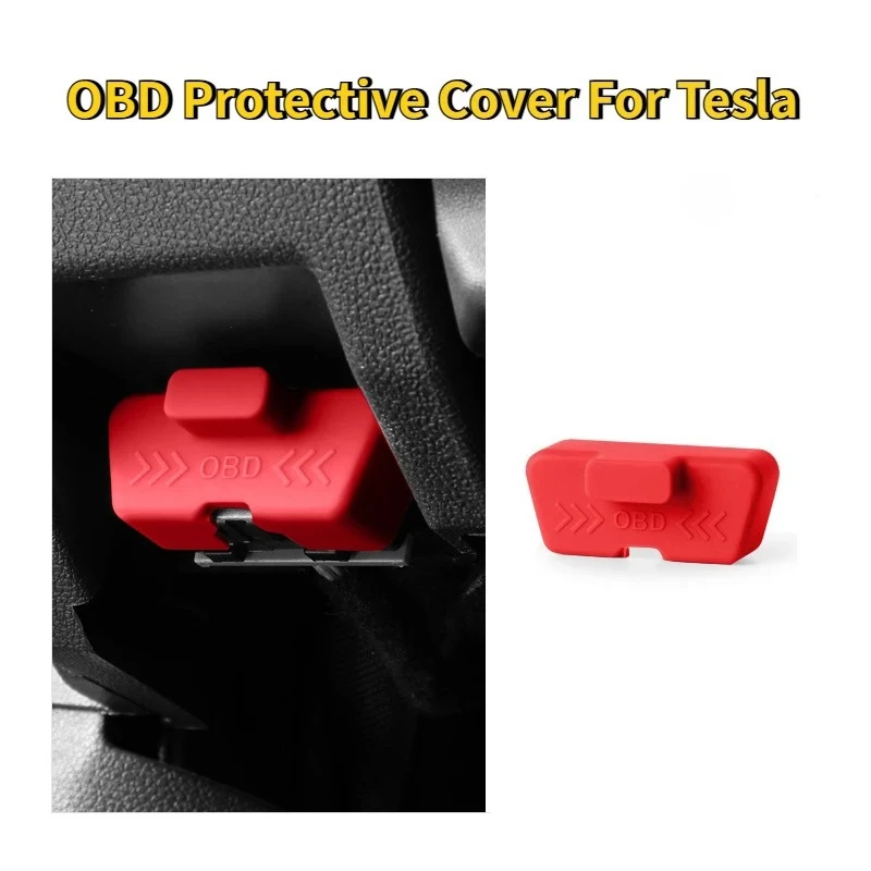 For Tesla Model 3 Y S X OBD Protective Cover Door Lock Cover Waterproof Silicone OBD Interface Protective Sleeve Car Accessories