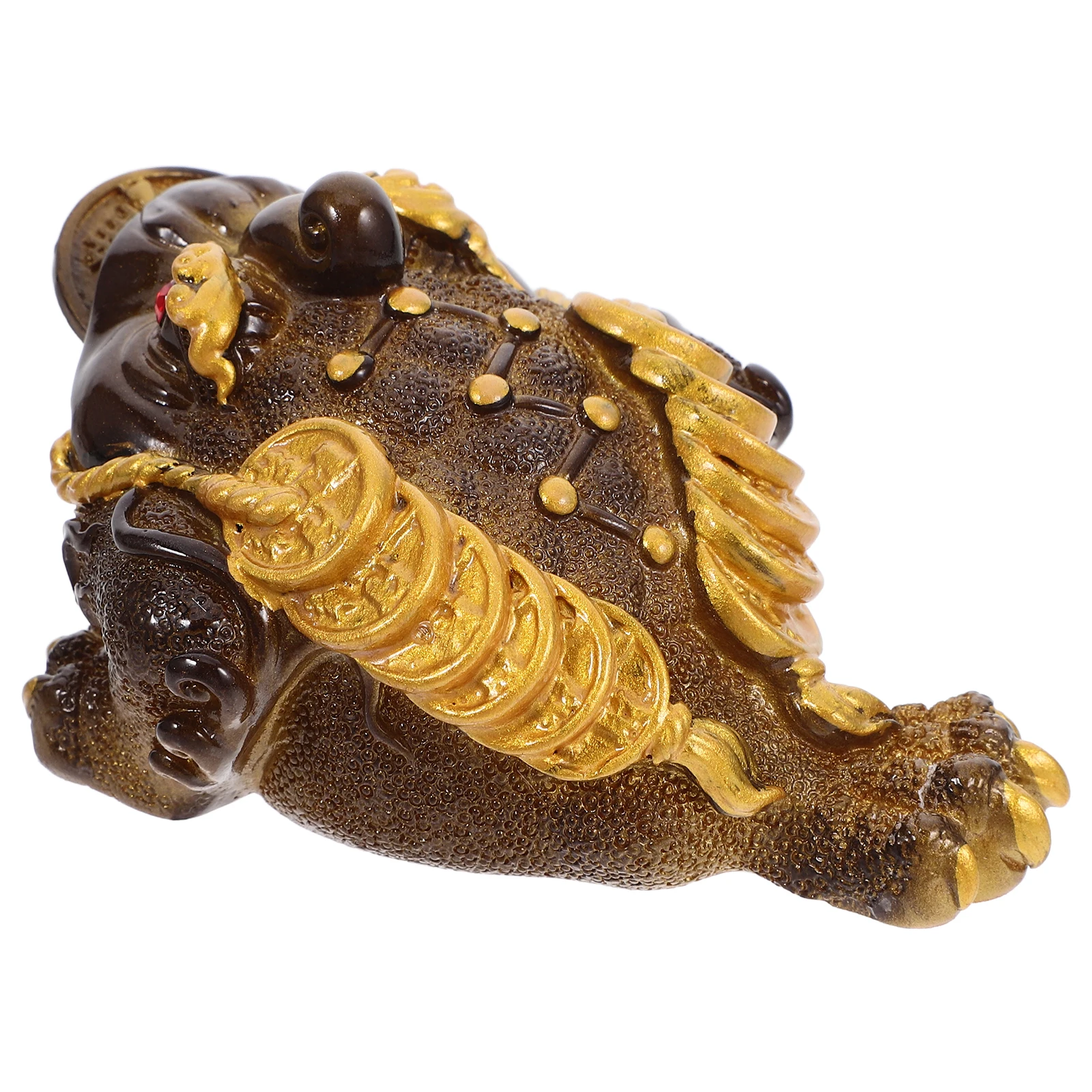 

Lucky Frog Statue Color-changing Golden Toad Desk Ornament Marshmallow Ornaments Resin