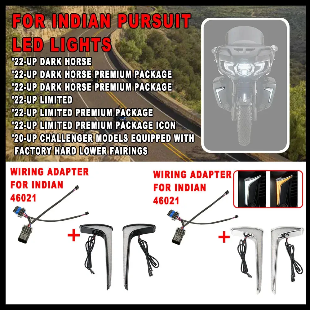 NEWFOR INDIAN PURSUIT LED Lights Running Lights Including Steering Function FOR 20-up Challenger Models LOWER FAIRING LIGHTS