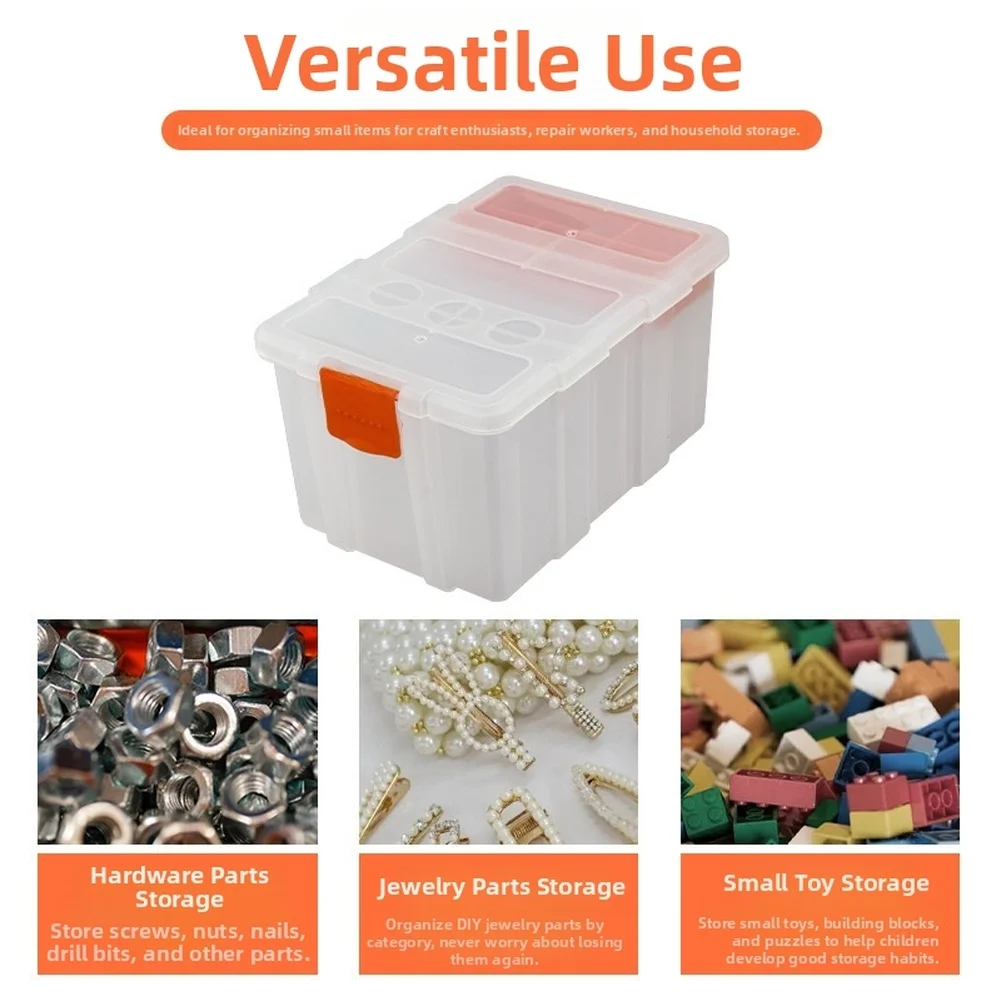 Multi Compartment Storage Box with Transparent Top for Quick for access to Contents Suitable for Workshop or Study