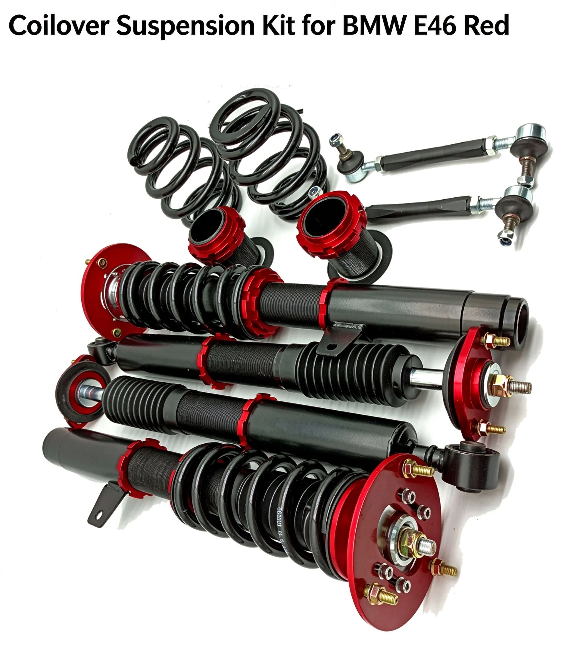 Coilovers for BMW E46 3 Series Adjustable Suspension Shock Absorbers Lowering Kit Red