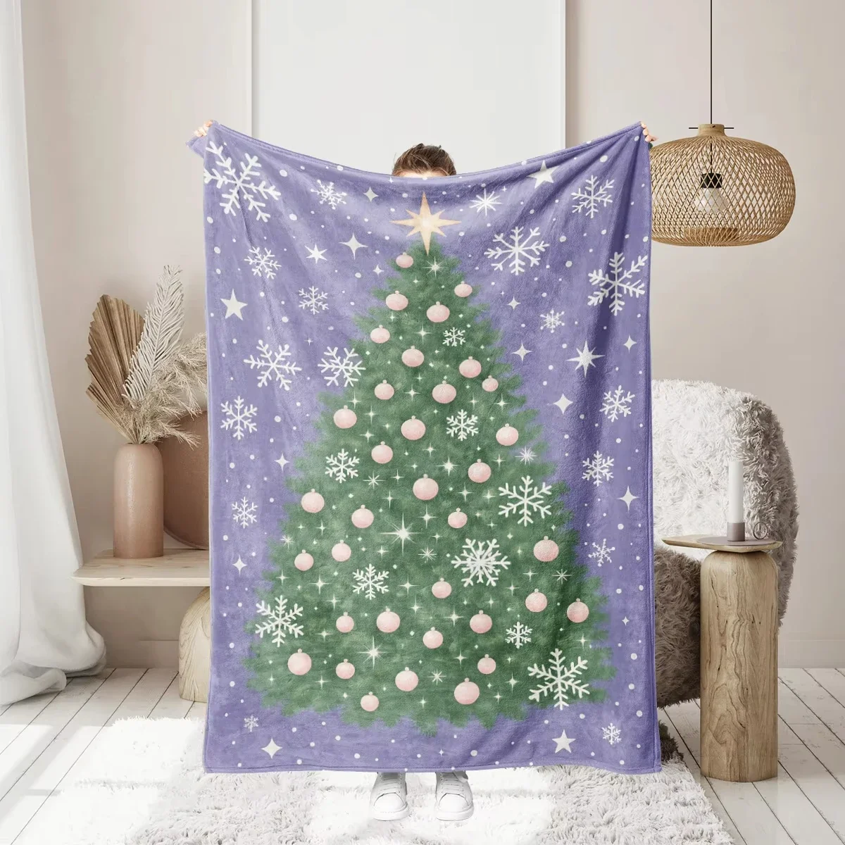 Christmas Gingerbread Man Pink Throw Blanket Christmas Blanket Soft Plush Warm Sofa Throw Blanket Holiday Gifts