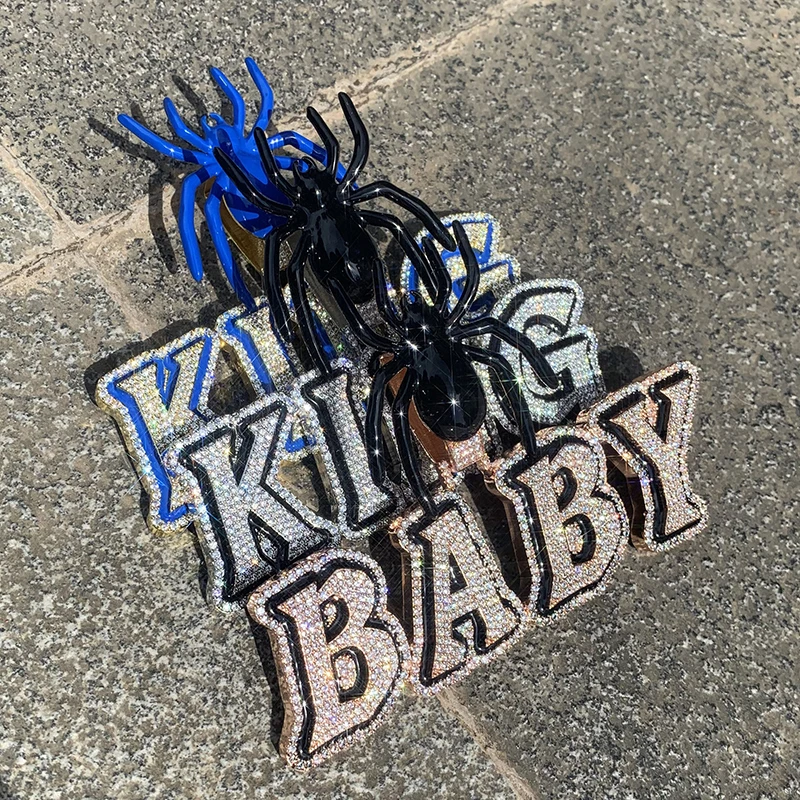 Name Necklace Custom - Kalung Liontin Nama Huruf Laba-laba Kustom
