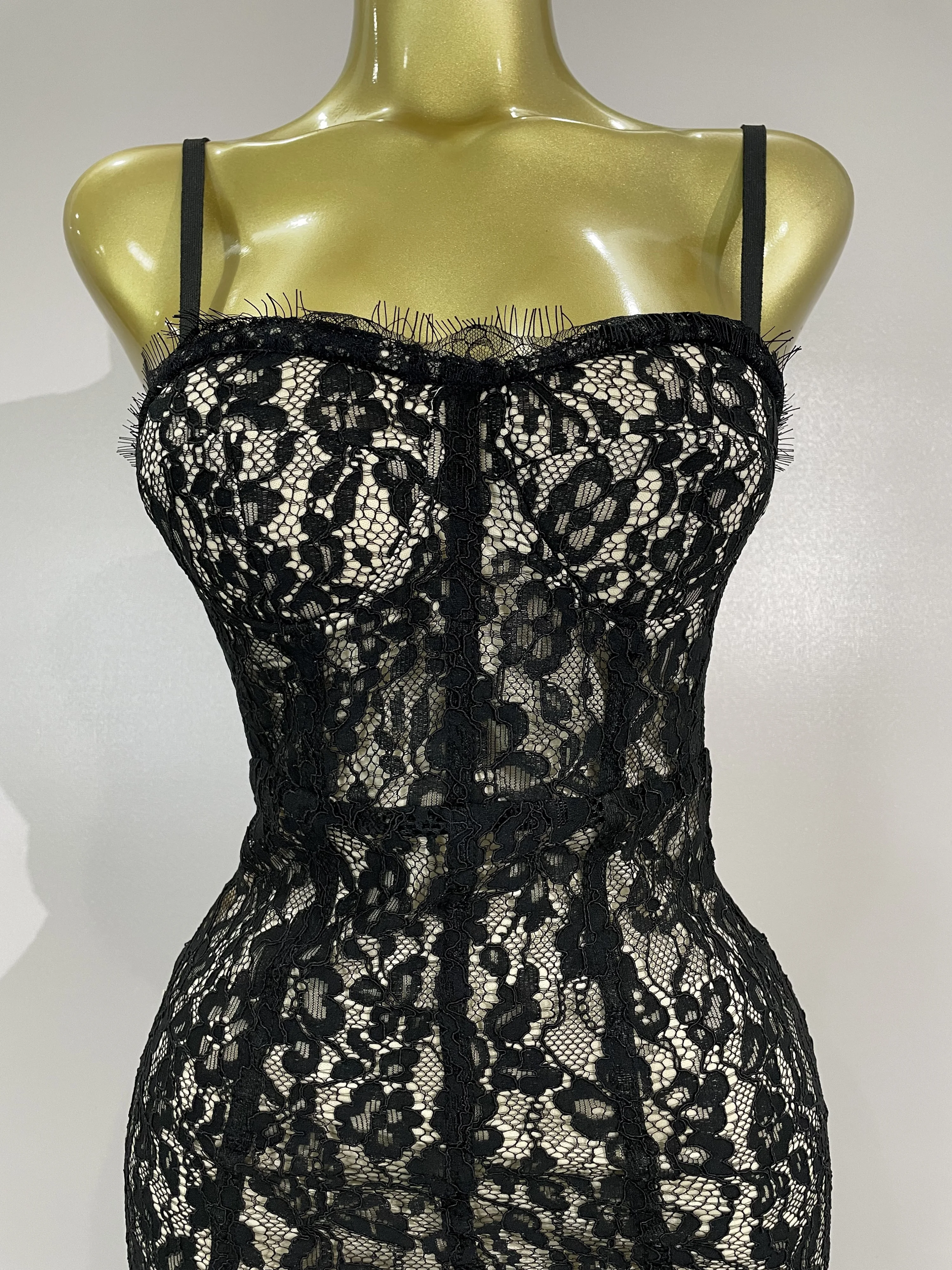 Sexy Black Lace Sleeveless Bodycon Long Dress Nightclub Party Women Celebrate Birthday Evening Party Wedding Guest Prom Gowns