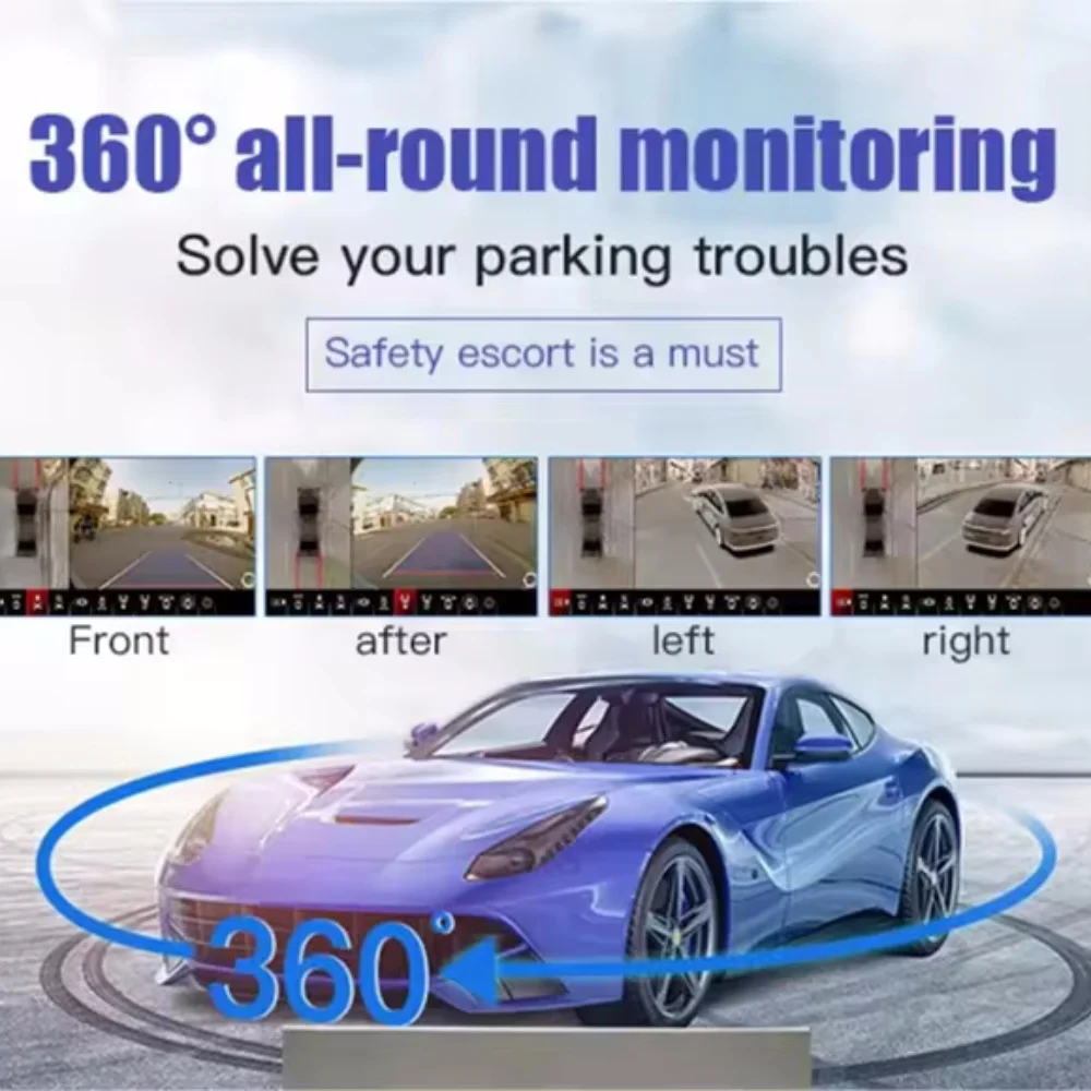 360 Camera Systeem Auto Voor Pantalla Coche Android Auto Wdr Verwerking Technologie Nachtzicht Hoger Beeld Auto 360 Camera 3d 10