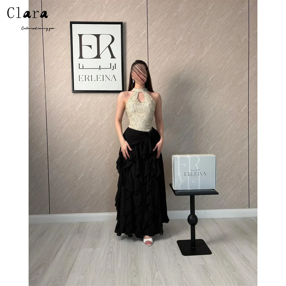

Clara Custom Contrasting Color Round Neck Off-shoulder A-line Party Long Dress 2026 Woman Luxury Women's Elegant Party Dresses