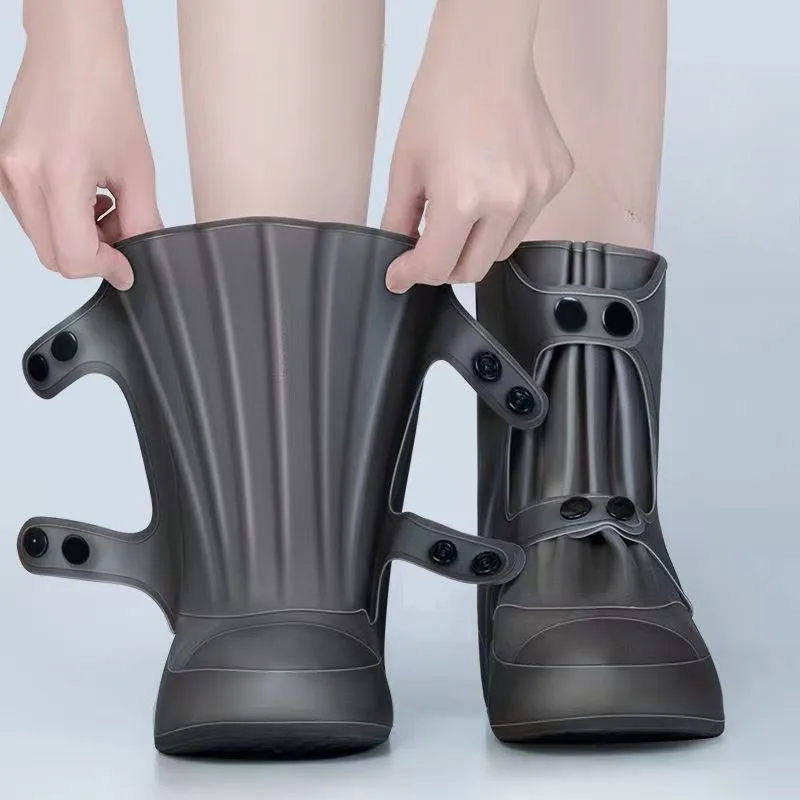 

Утолщенные водонепроницаемые чехлы для обуви от дождя, черные гетры для лыж, зимние теплые нескользящие защитные чехлы для обуви для мужчин и женщин, для активного отдыха и походов