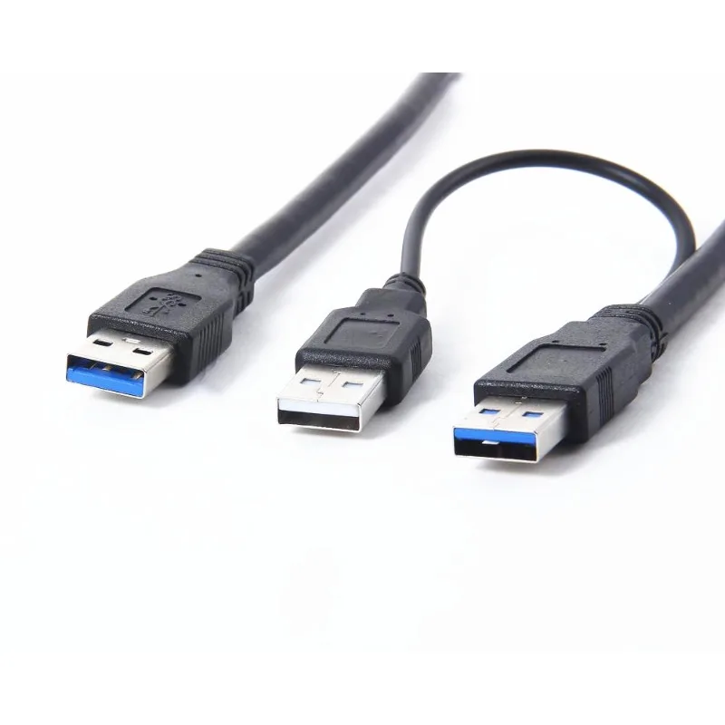 Cable de disco duro móvil USB3.0 cable de datos 3A cable de disco duro USB, cable USB de tres cabezales 3,0 macho USB dual