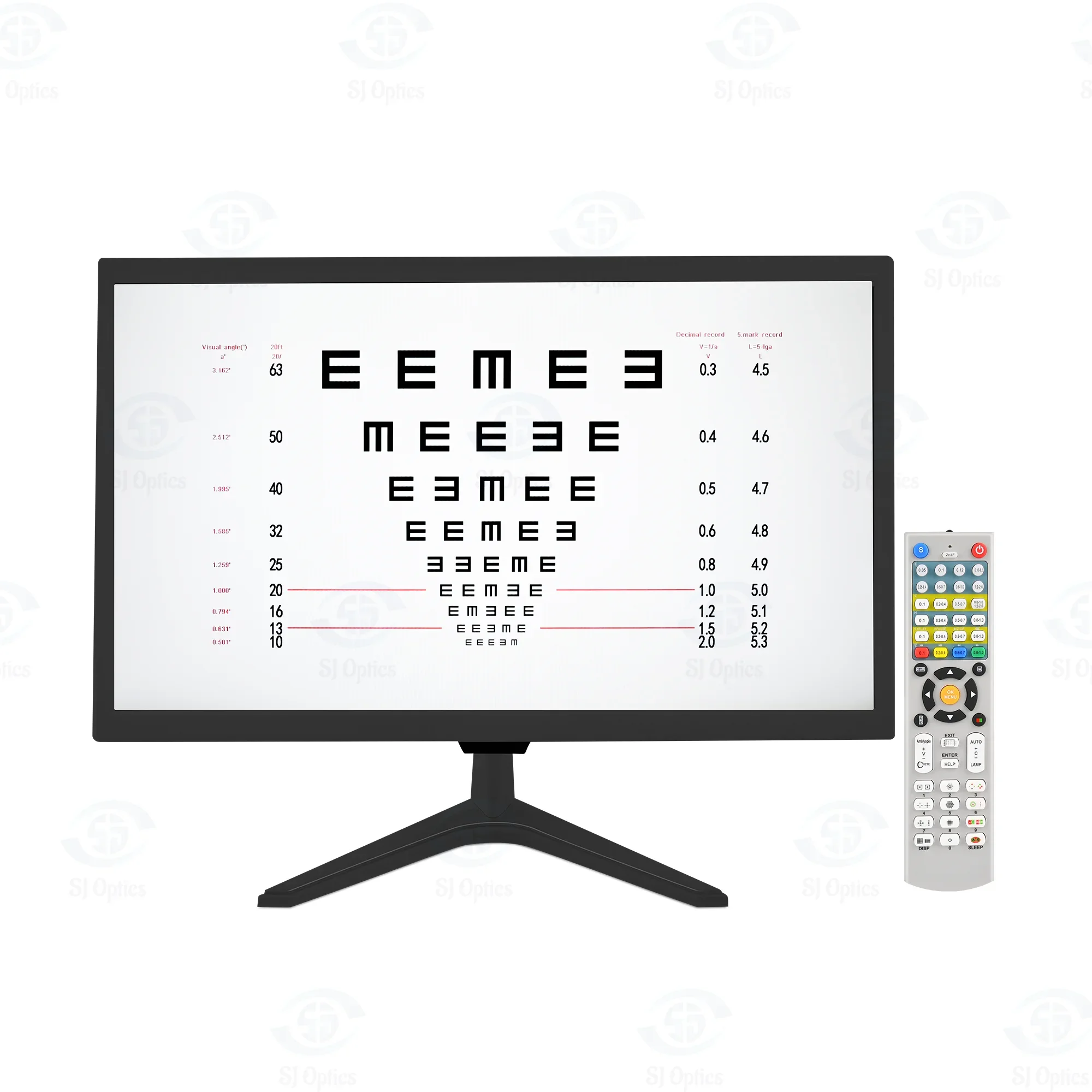 SJ Optics 21.5 Inch Optical Instrumentst K-215 Optometry near Visual Chart Vision Screener Tester with Remote Control