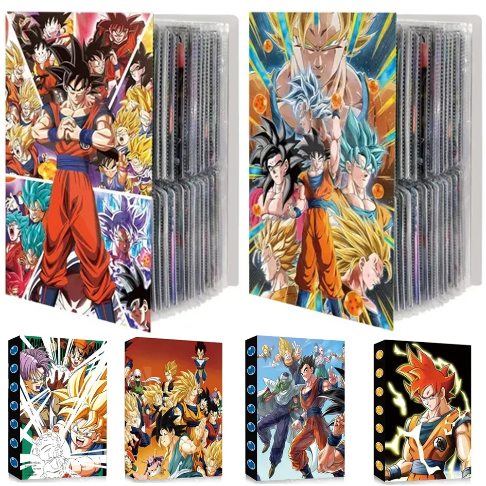 240PCS Dragon Ball Goku Card Album Book Vegeta Super Saiyan Anime Game Map Letter Holder Binder Card Collection Loaded List Toy