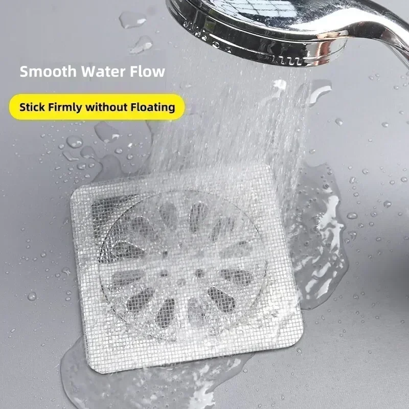 Disposable Hair Catcher Shower Drain Cover Mesh Stickers,Floor Drain Sticker Shower Cover Kitchen Bathroom Sink Strainer Stopper