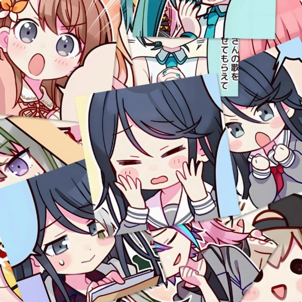 10/63 قطعة أنيمي لعبة العالم مشروع الكرتون الصورة الرمزية ملصقات Kawaii الكتابة على الجدران الشارات محمول دفتر حقيبة الدراجة الديكور هدية