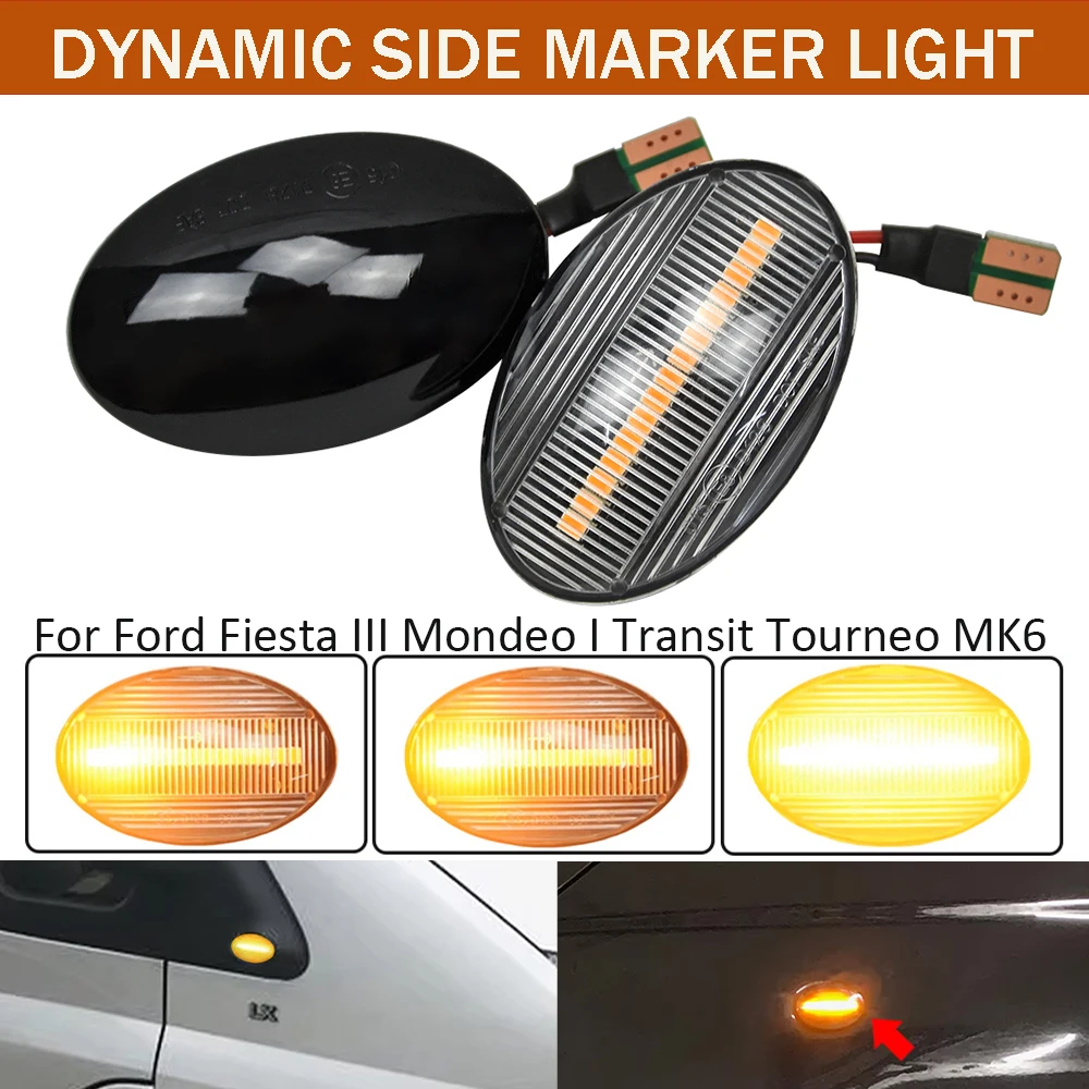 Dynamic LED Side Marker Light For Ford Fiesta III IV MK3 MK4 KA Mondeo I MK1 Transit Tourneo MK6 MK7 Sequential Lamp Indicator view 2