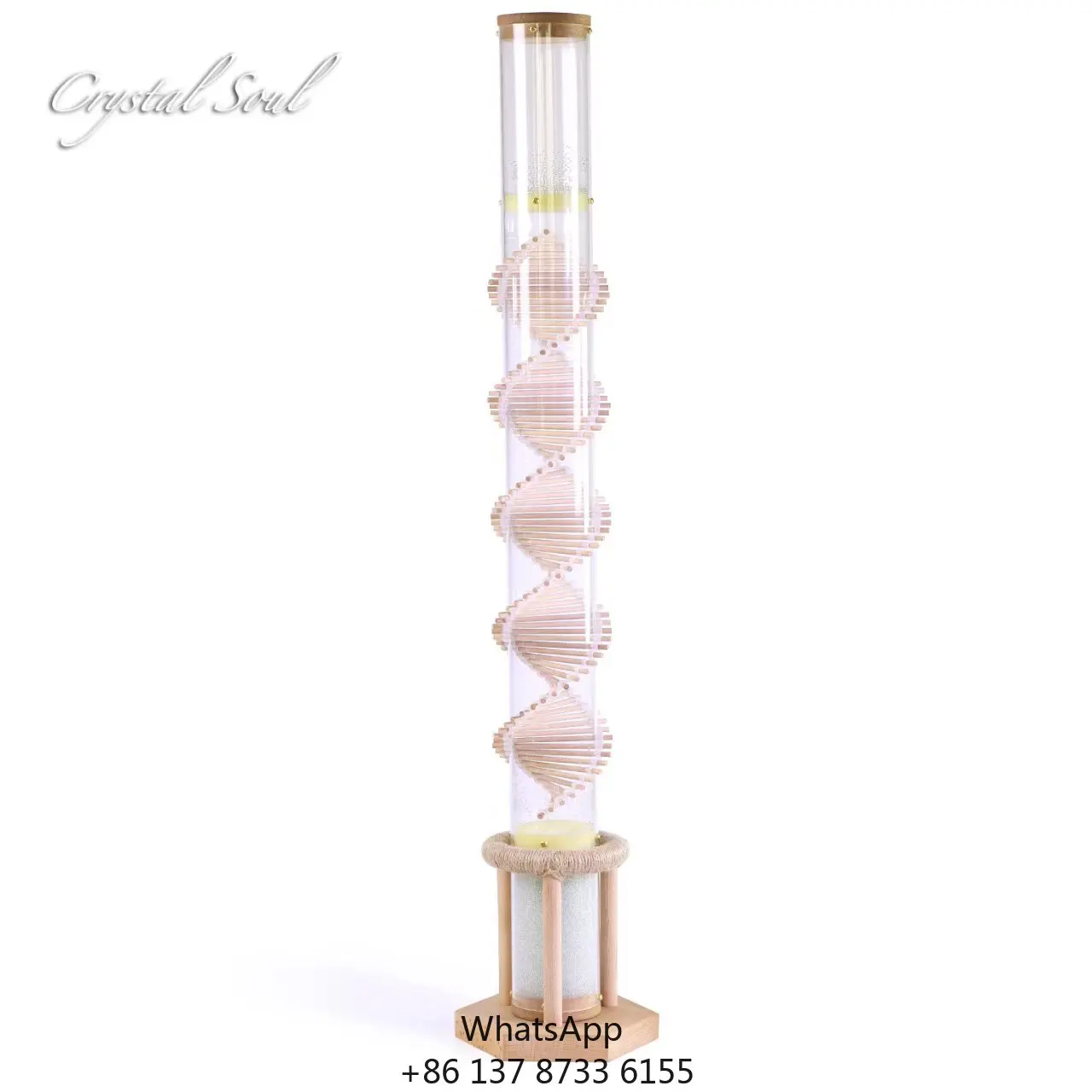 

CrystalSoul DNA Rain Stick 60s Longer Sound Healing Instrument For Meditation Music New Design Style Wooden Base