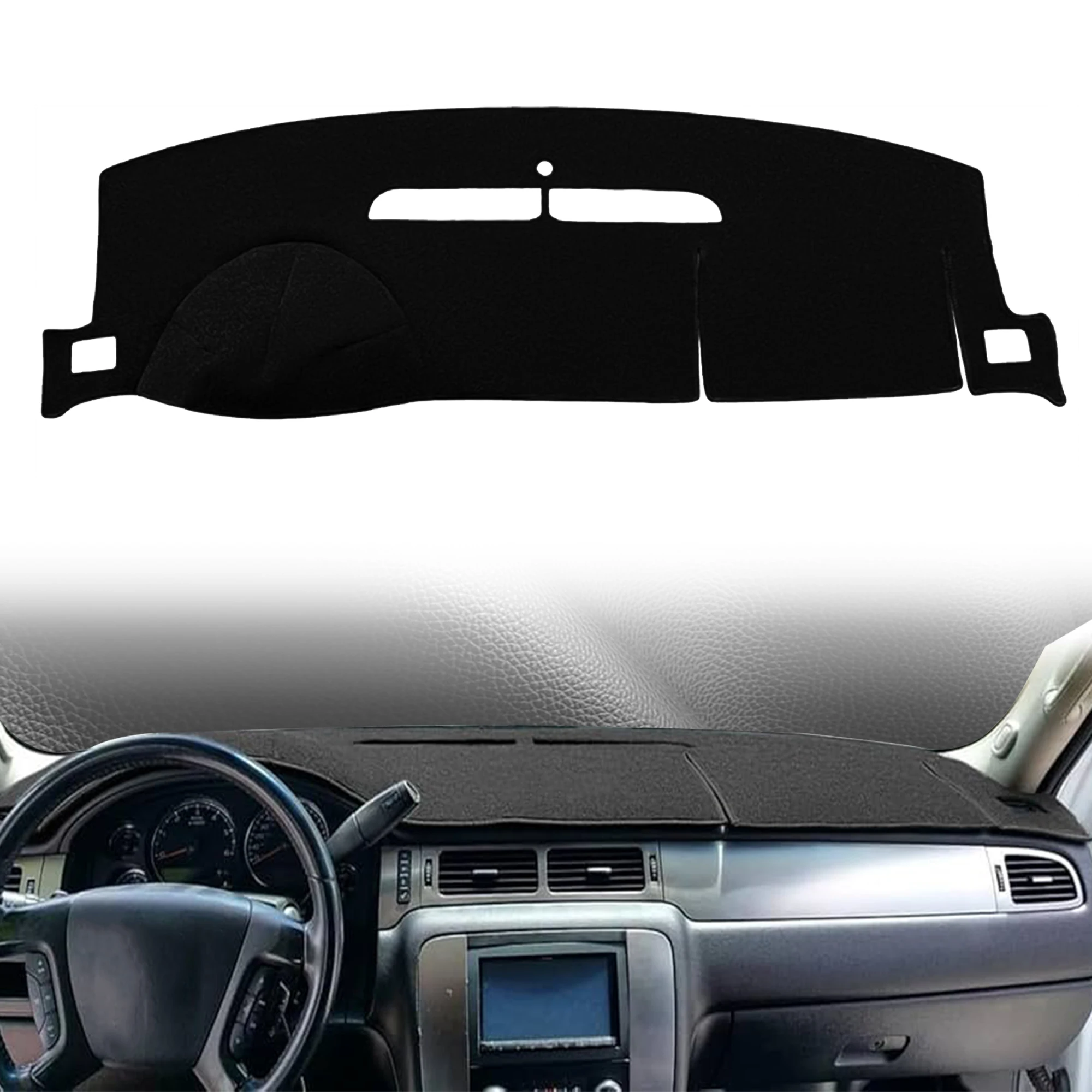 for Chevrolet Suburban Tahoe 2007-2013 Avalanche Silverado Anti-Glare Anti-UV Non-Slip Dashmat Sun Block Dashboard Protector Pad