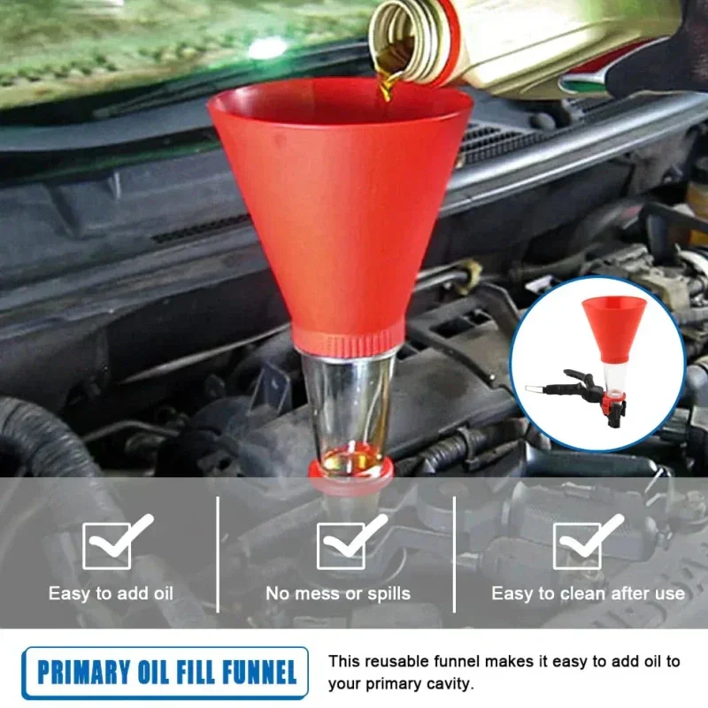 Universal Engine Oil Filling Funnel Set Plastic Adjustable Gasoline Adapters Change Equipment Car Refueling Accessories Tool Kit