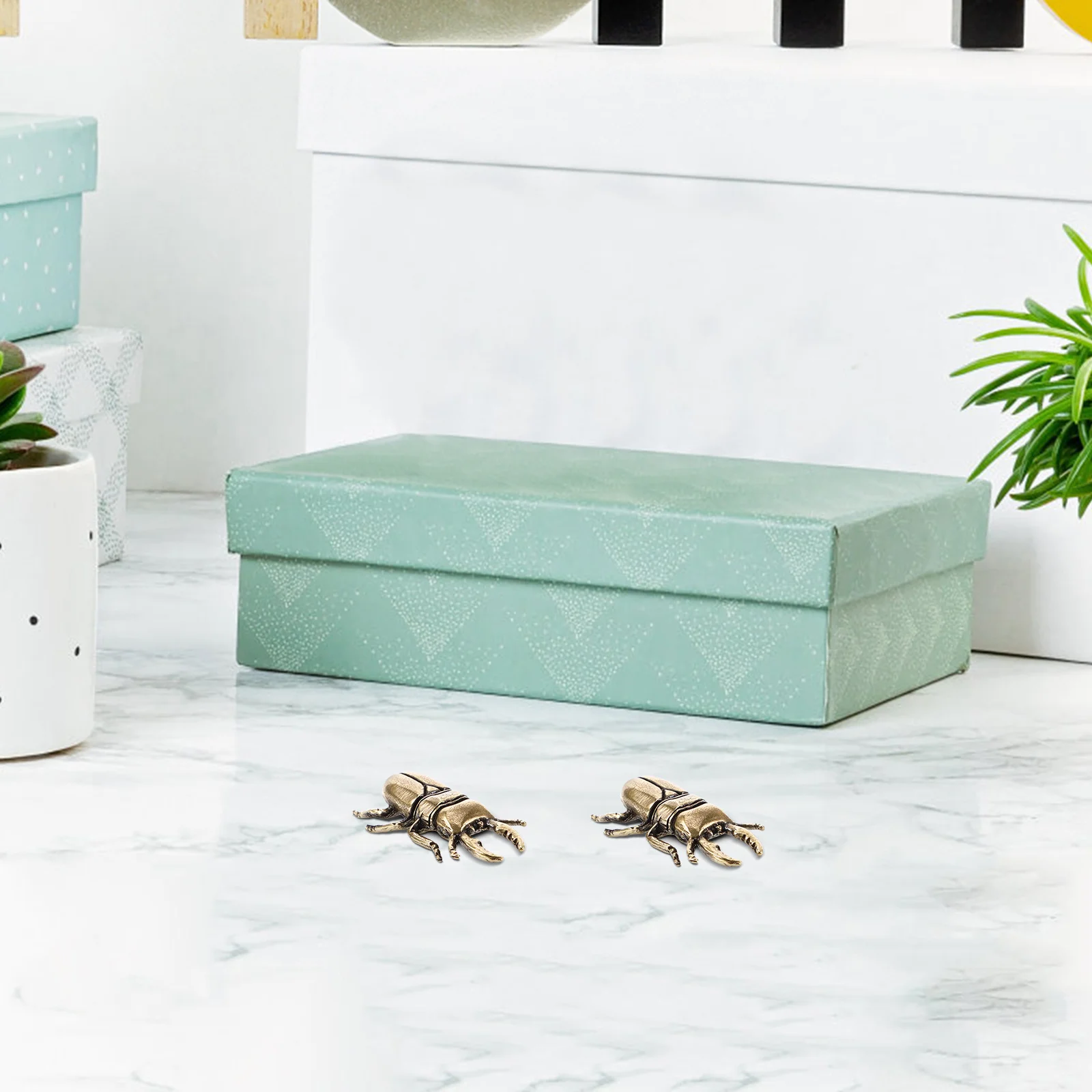 صغيرة النحاس خنفساء الذهب الحشرات ديكور سطح المكتب زخرفة الشاي الحيوانات الأليفة فنغ شوي الثروة الحيوان النحت للمنزل #5