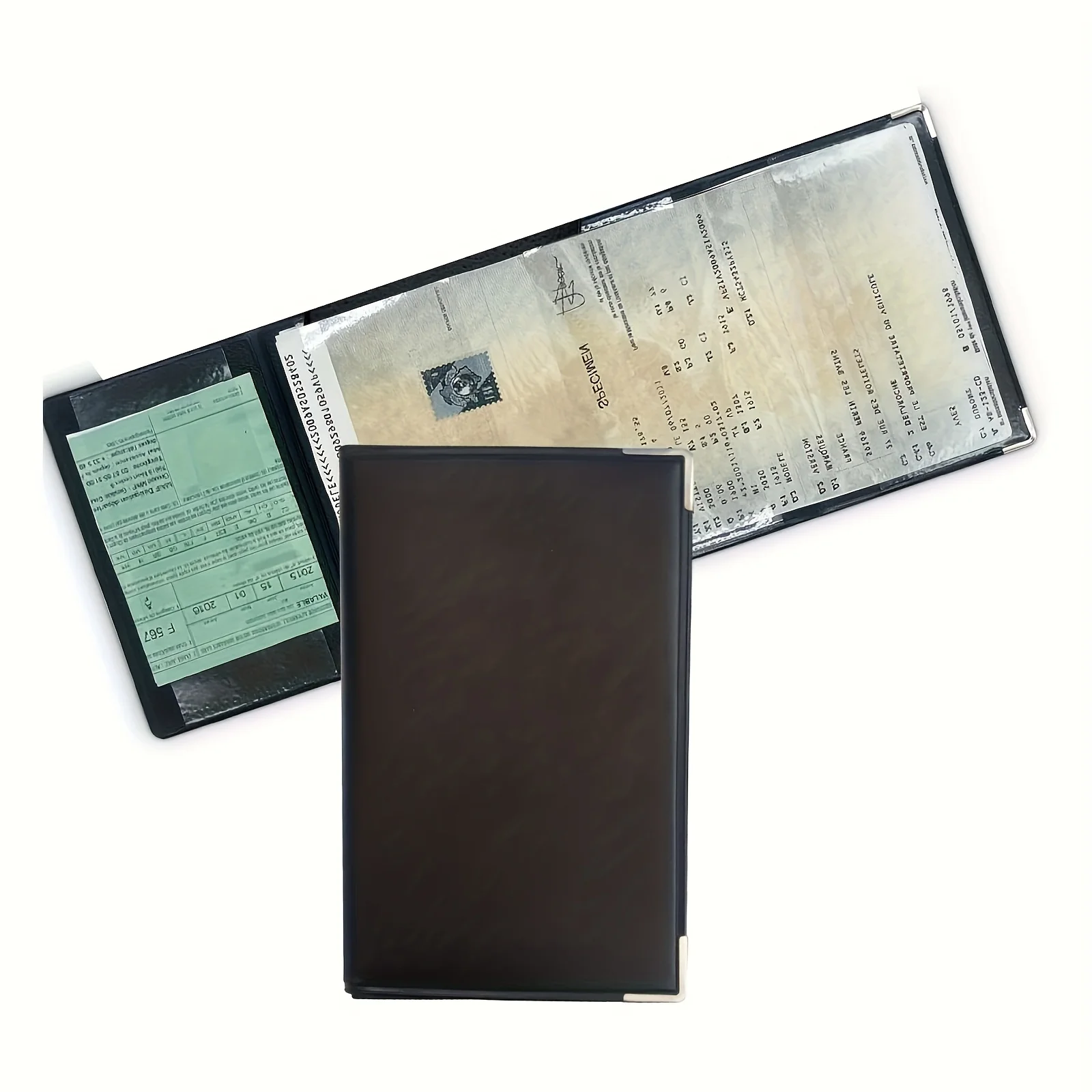 1/2PCS Gray Document Holder Tear-Resistant Rigid Case for Car Insurance/Vehicle Documents Complies with NF Standard Color Black