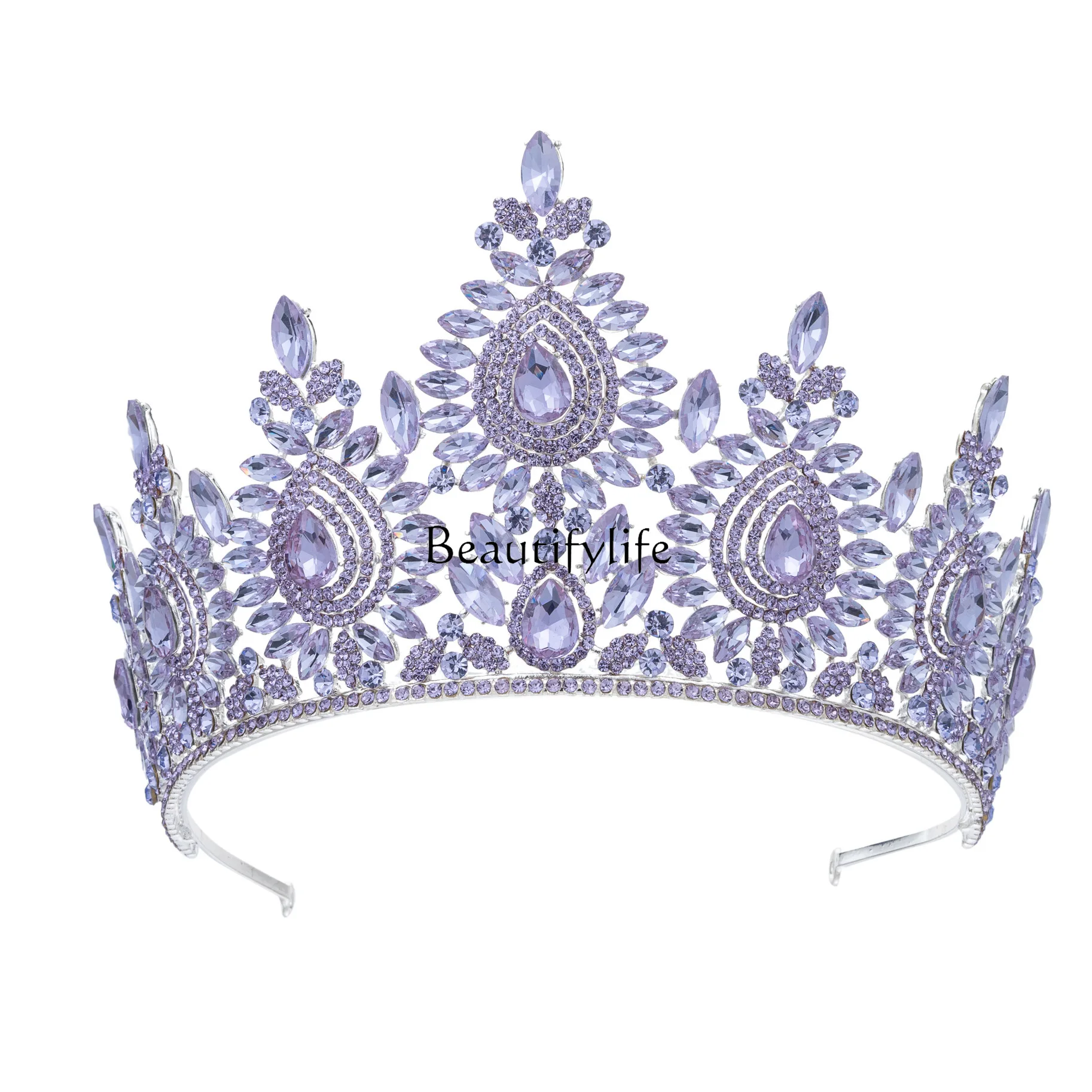 

Baroque European and American beauty pageant bridal crown headgear alloy crystal wedding headband