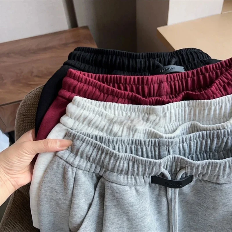 Pantaloni sportivi a vita alta moda primavera autunno tasche da donna pantaloni a figura intera pantaloni da donna morbidi e solidi con coulisse per donna