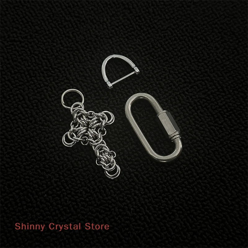 Y2K EDC Carabiner Key Clip, Religious Cross Crucifix Design, Perfect for Men and Hiking;