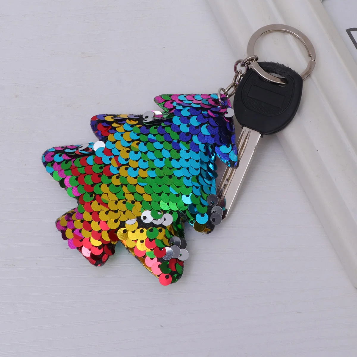 

Christmas Tree Keychain Woman Nightmare before Women's Keys Shiny Sequin Keychains Holder