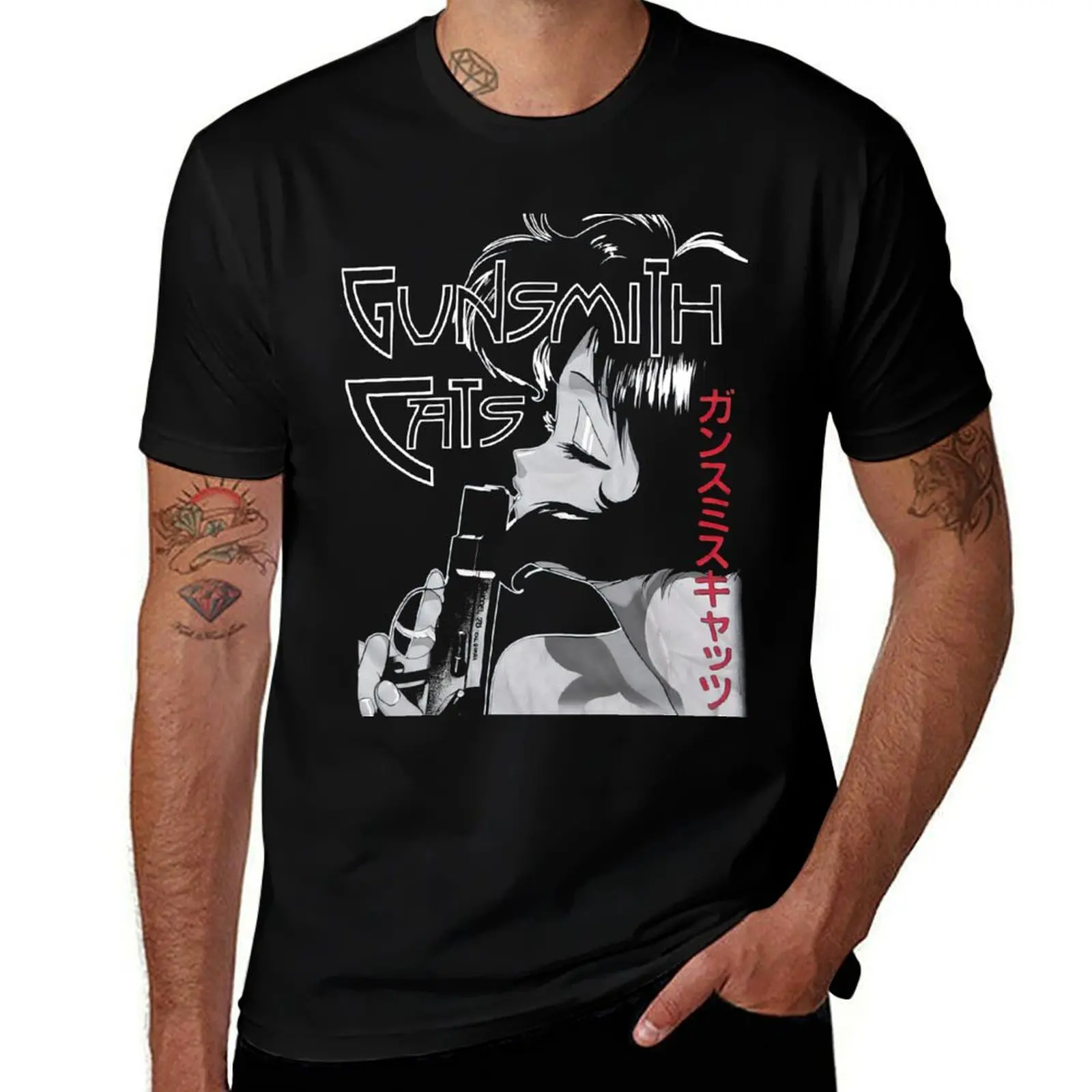 

Футболка с рисунком для футболки, хлопковая винтажная мужская рубашка, футболка с изображением кошек, рубашки с оружием