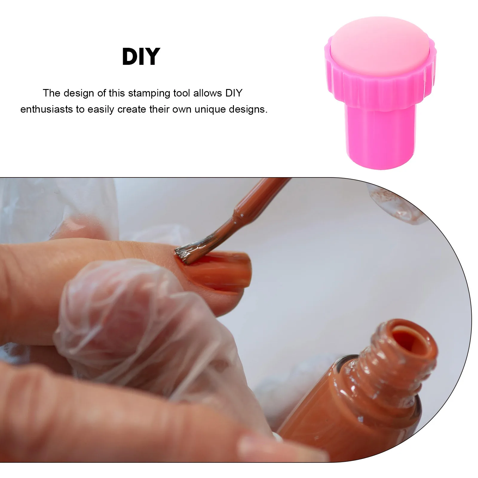 4 set Kit timbro per unghie in silicone per manicure fai da te Design artistico Strumento per nail art con punta per timbratura precisa e trasparente