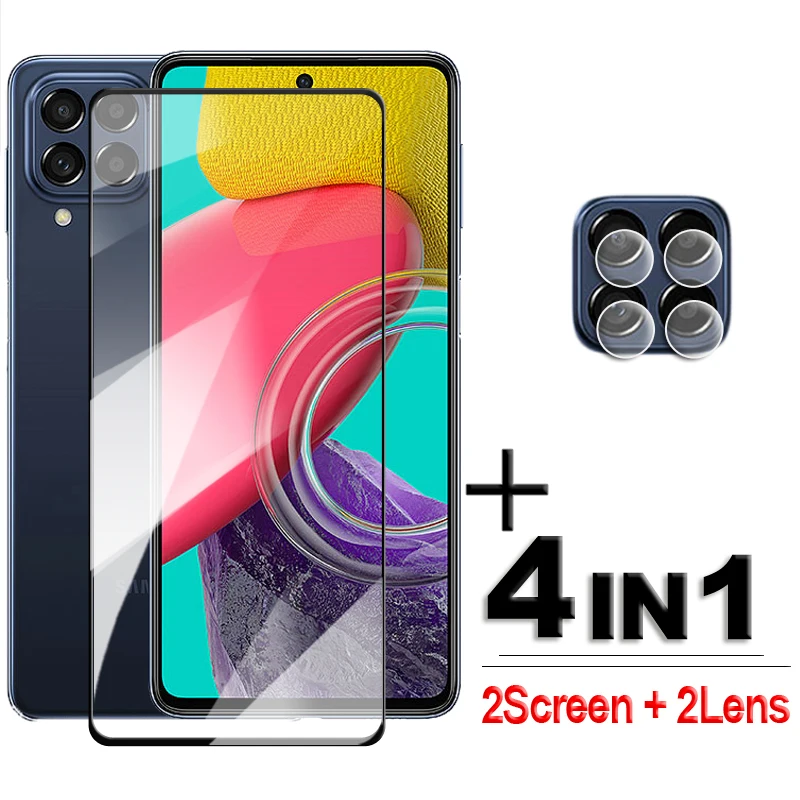 4-in-1 2.5D Tempered Glass For Samsung Galaxy M53 5G Glass Samsung M53 Screen Protector For Samsung M53 9H Lens Film 6.7 inch