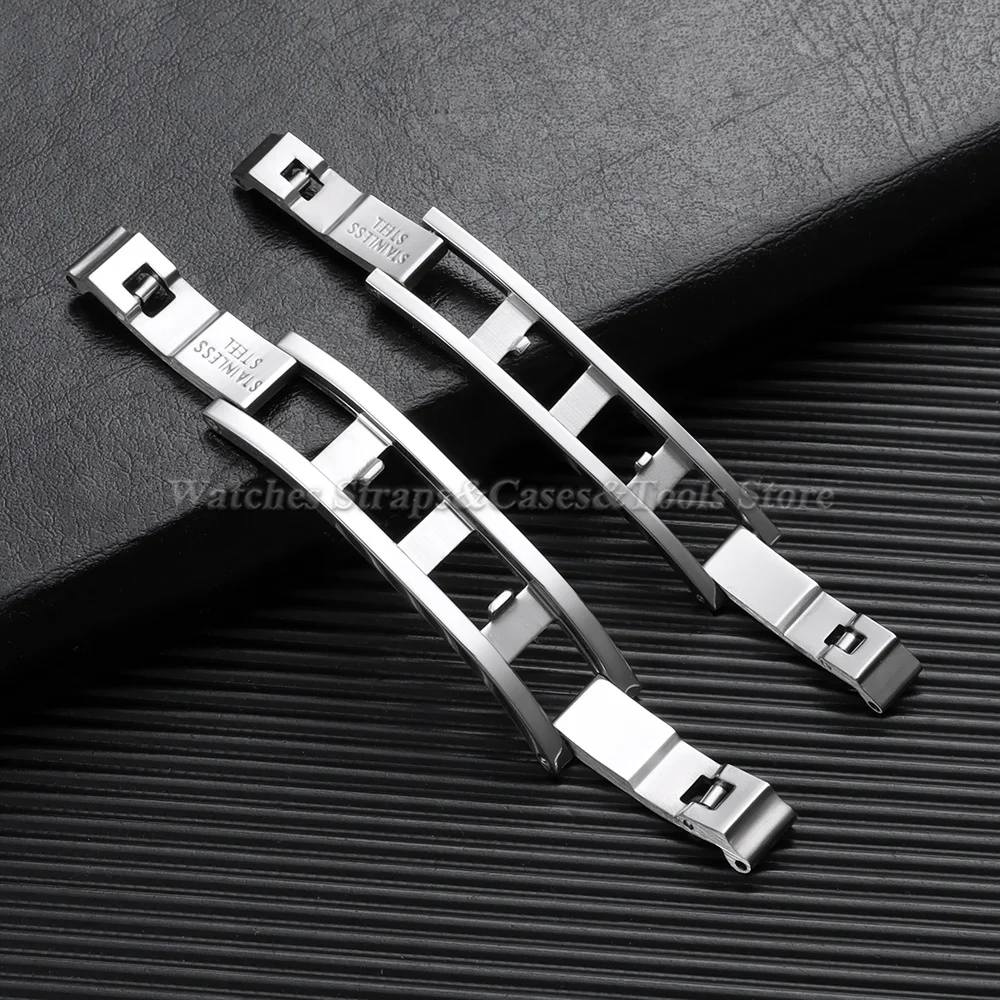 Schmetterlings-Uhrenverschluss 3mm 4mm 5mm 6mm Edelstahl Doppelzug-Faltschließe Uhrenarmband-Knopf Silber Uhrenarmband-Zubehör – Detail 3