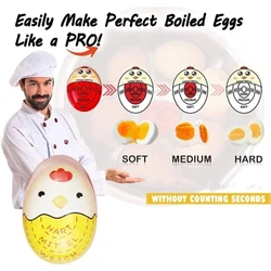 Cartoon Soft Hard Boiled Egg Timer Egg Color Changing Indicators Egg Temperature Observer Plastic Boil Eggs Thermometer B03E